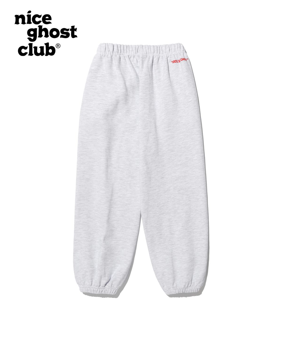 나이스고스트클럽 키즈(NICE GHOST CLUB KIDS) 키즈 로고 스웻 팬츠_라이트그레이(NG2DSCPA09A)