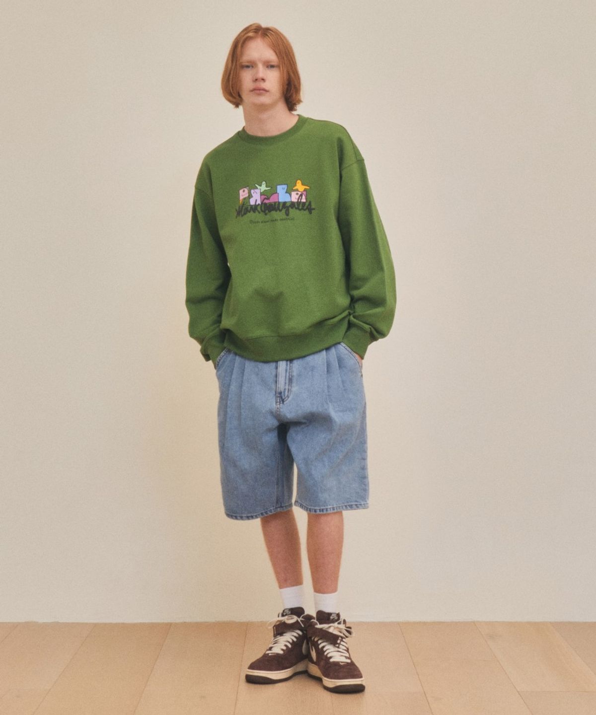 마크곤잘레스(MARK GONZALES) MG MULTI SHMOO GRAPHIC SWEATSHIRT - GREEN