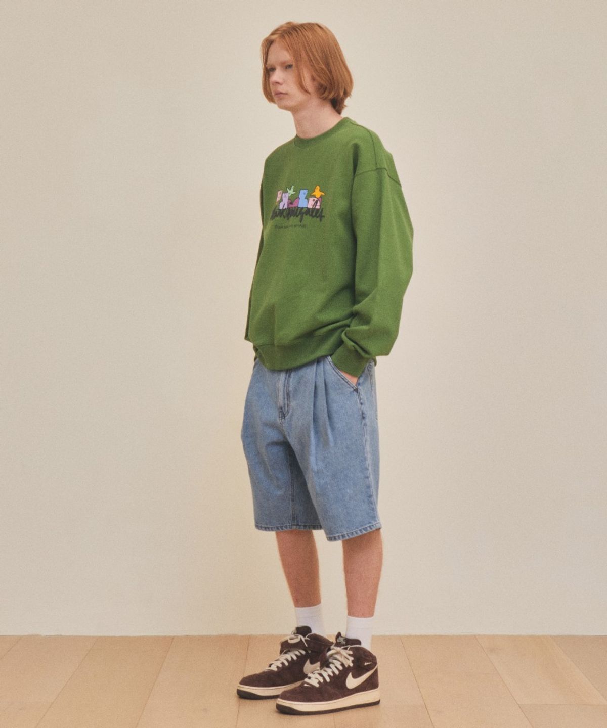 마크곤잘레스(MARK GONZALES) MG MULTI SHMOO GRAPHIC SWEATSHIRT - GREEN