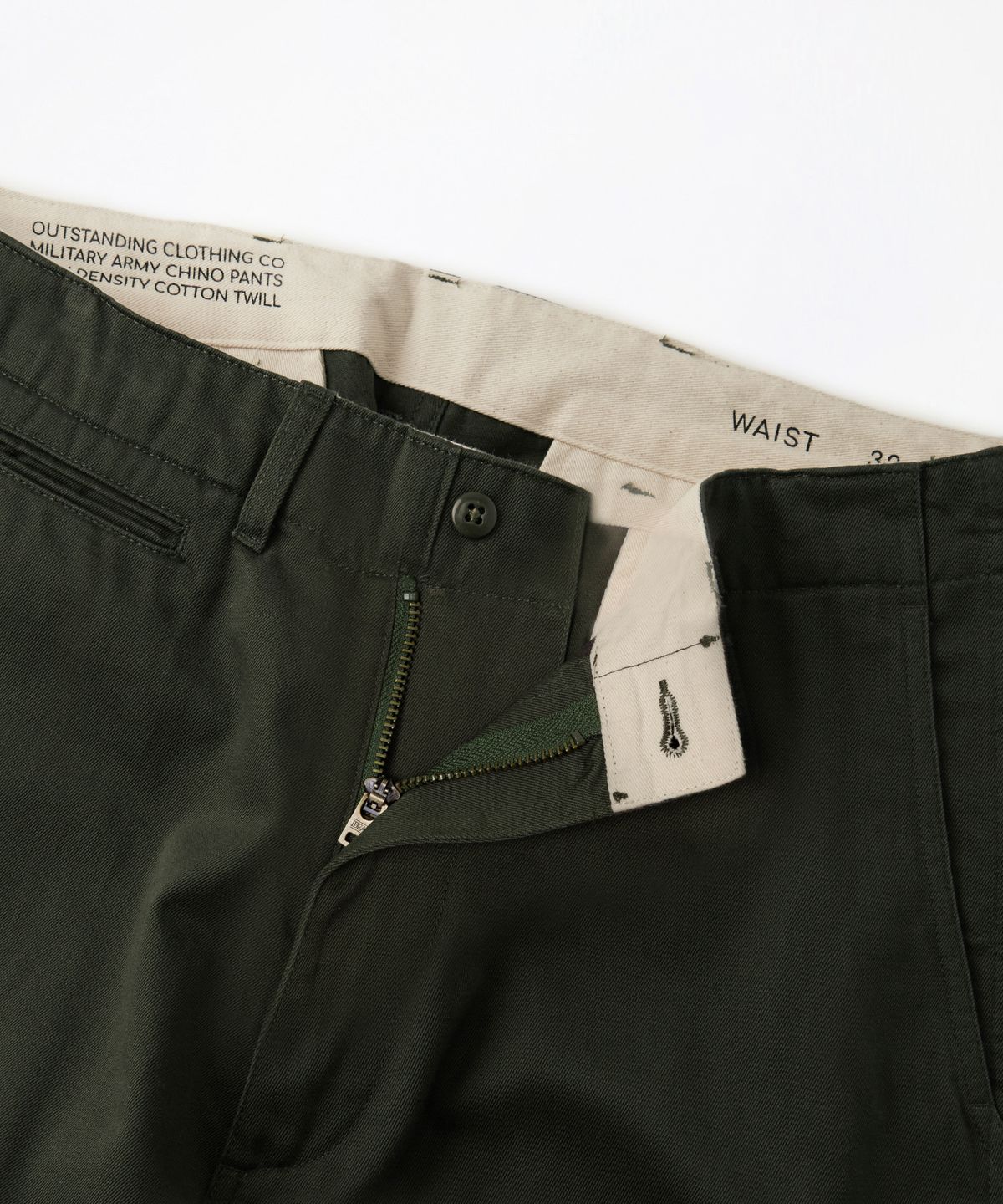 아웃스탠딩(OUTSTANDING) OFFICER CHINO PANTS_OLIVE GREEN