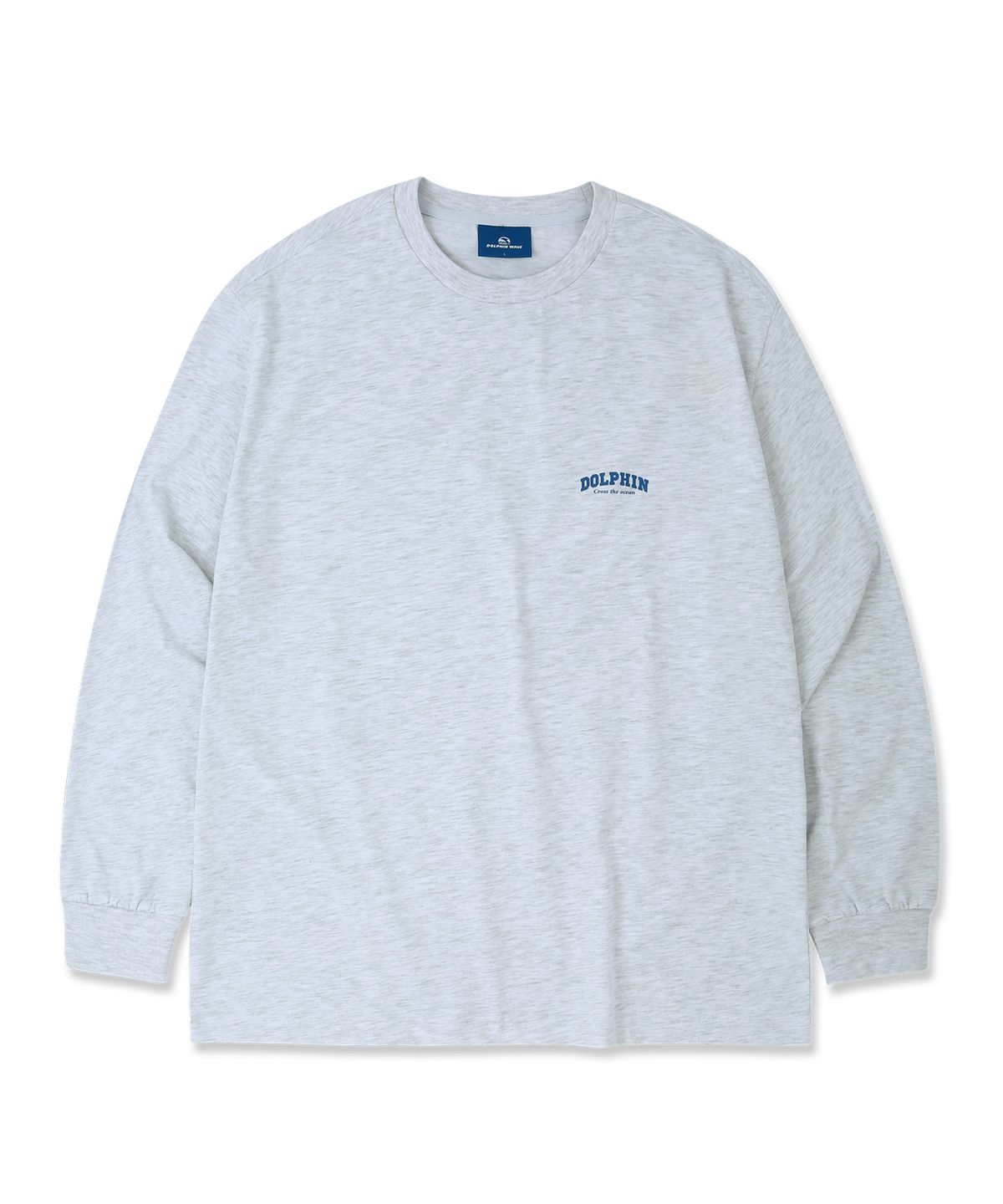 돌핀웨이브어패럴(DOLPHIN WAVE APPAREL) 돌핀 아치로고 롱 슬리브 티셔츠 쿨그레이