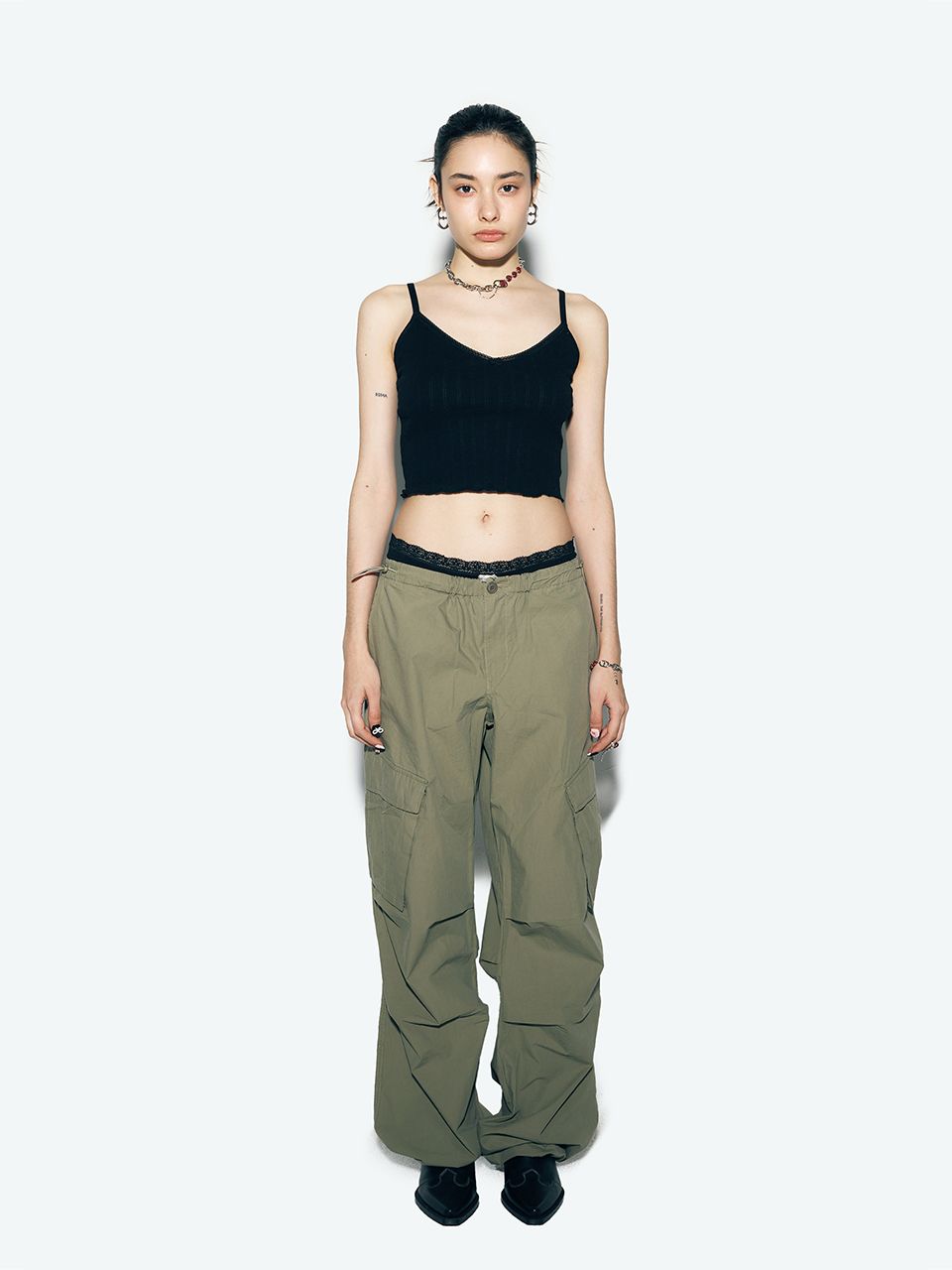 MUSINSA | ASIF CALIE PARACHUTE CARGO PANTS KHAKI