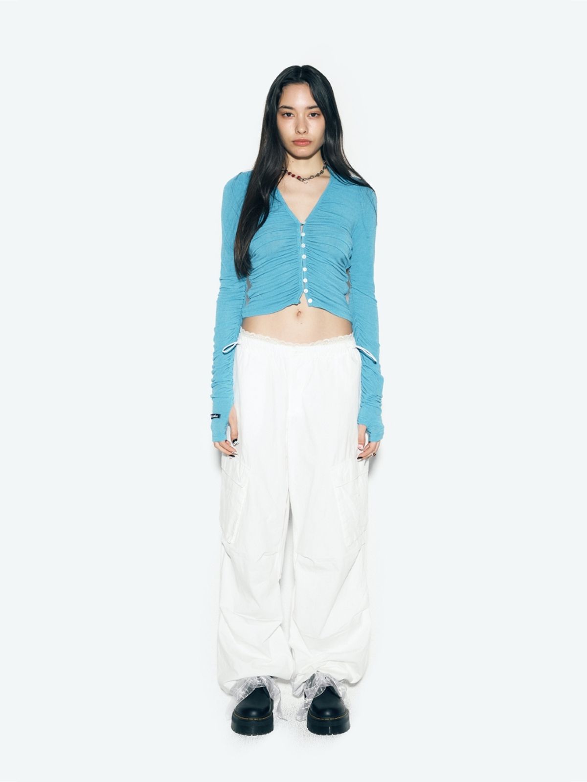 에즈이프 캘리(ASIF CALIE) [BEST SELLER] PARACHUTE CARGO PANTS WHITE
