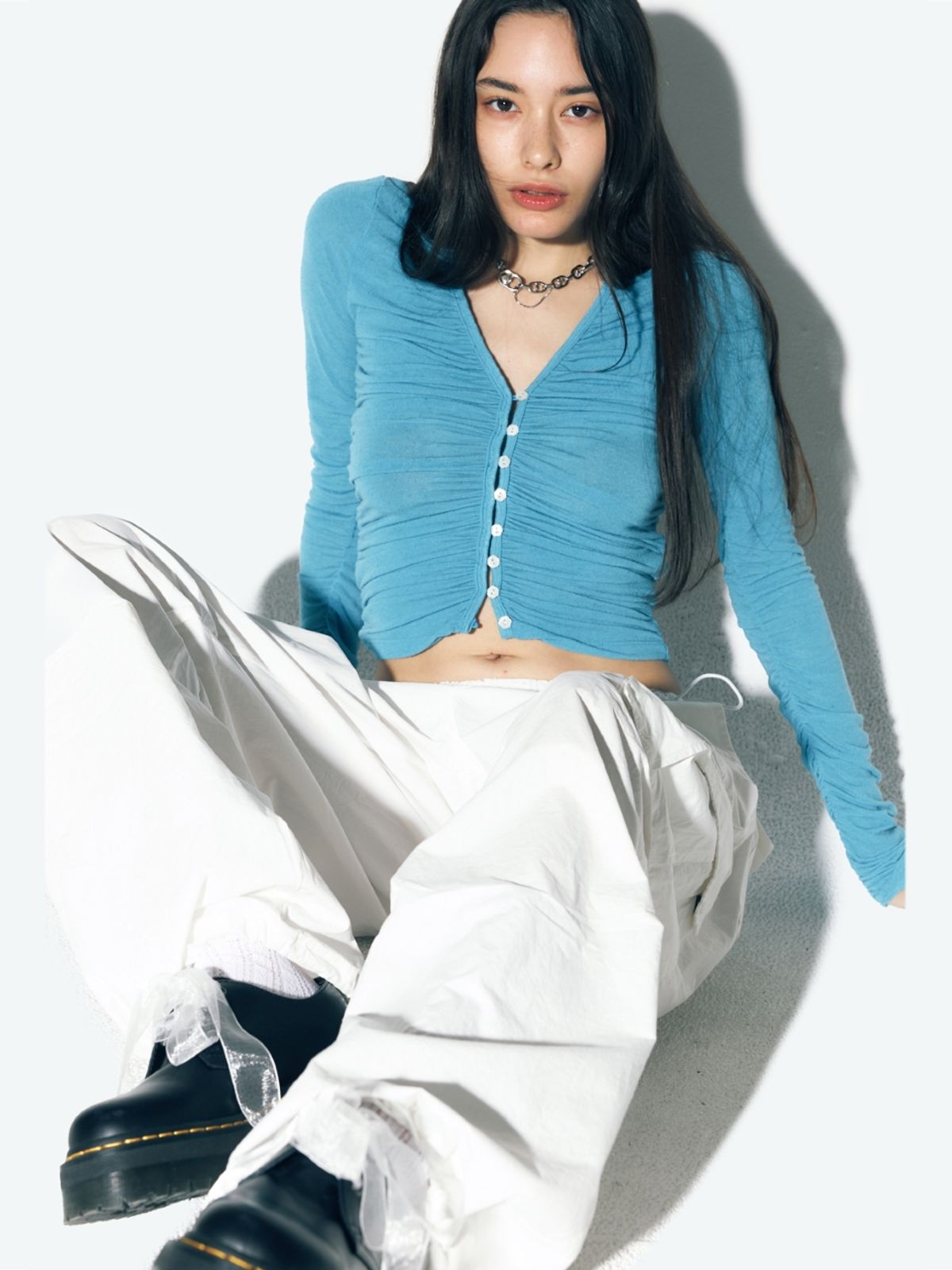 에즈이프 캘리(ASIF CALIE) [BEST SELLER] PARACHUTE CARGO PANTS WHITE