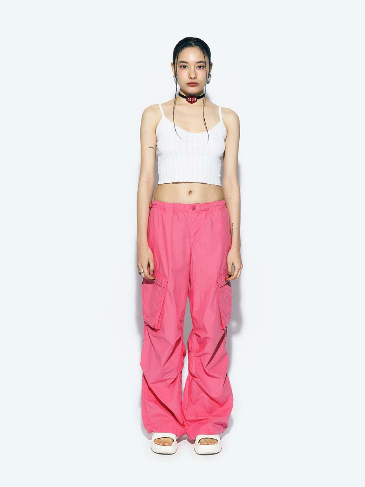 에즈이프 캘리(ASIF CALIE) PARACHUTE CARGO PANTS PINK