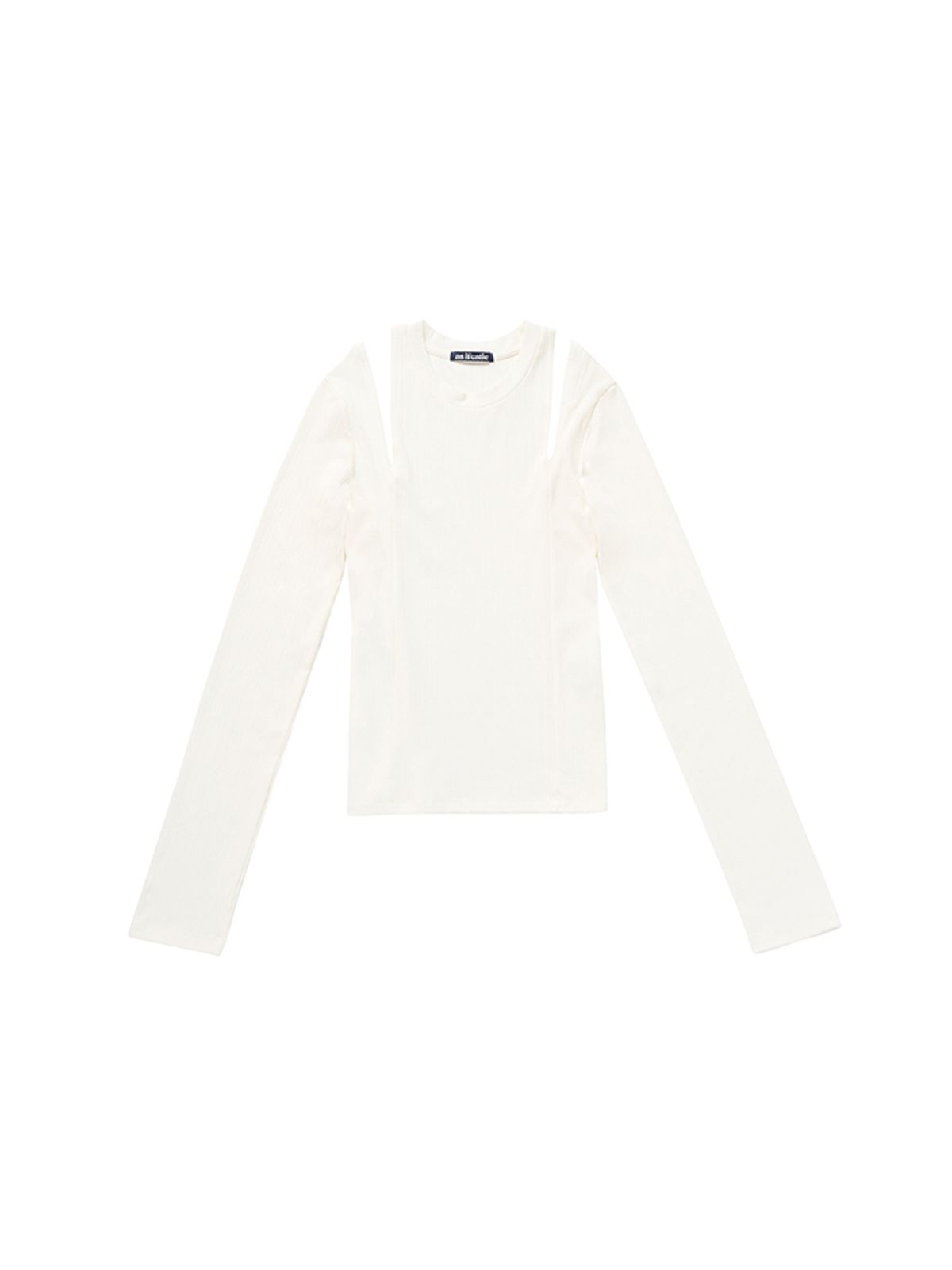 에즈이프 캘리(ASIF CALIE) RIB SLIT LONG SLEEVE WHITE