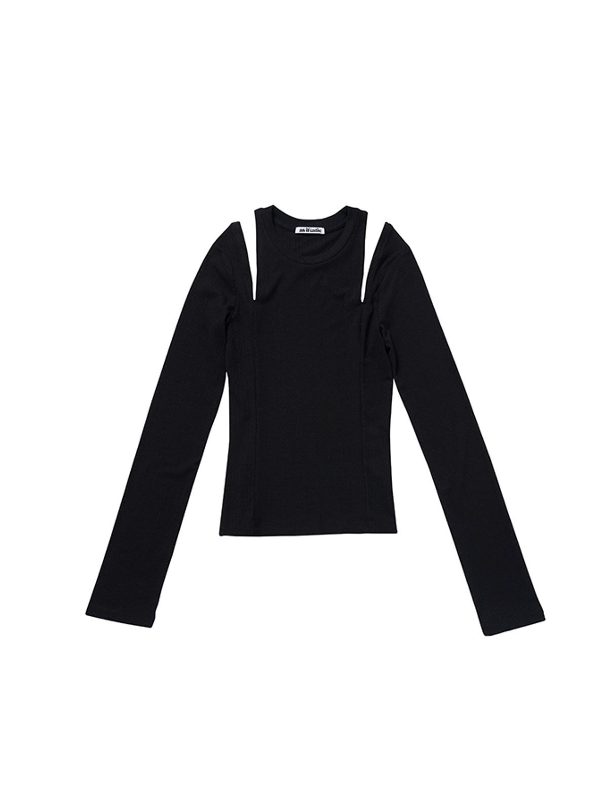 에즈이프 캘리(ASIF CALIE) RIB SLIT LONG SLEEVE BLACK