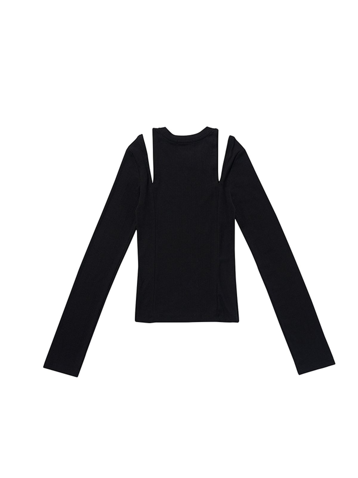 에즈이프 캘리(ASIF CALIE) RIB SLIT LONG SLEEVE BLACK