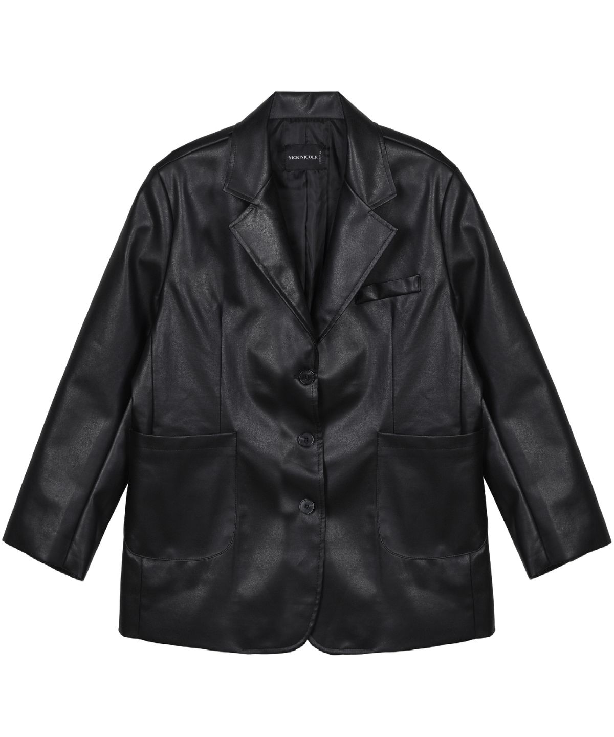 닉앤니콜(NICK&NICOLE) NICOLE SIGNATURE FAUX LEATHER JACKET_BLACK