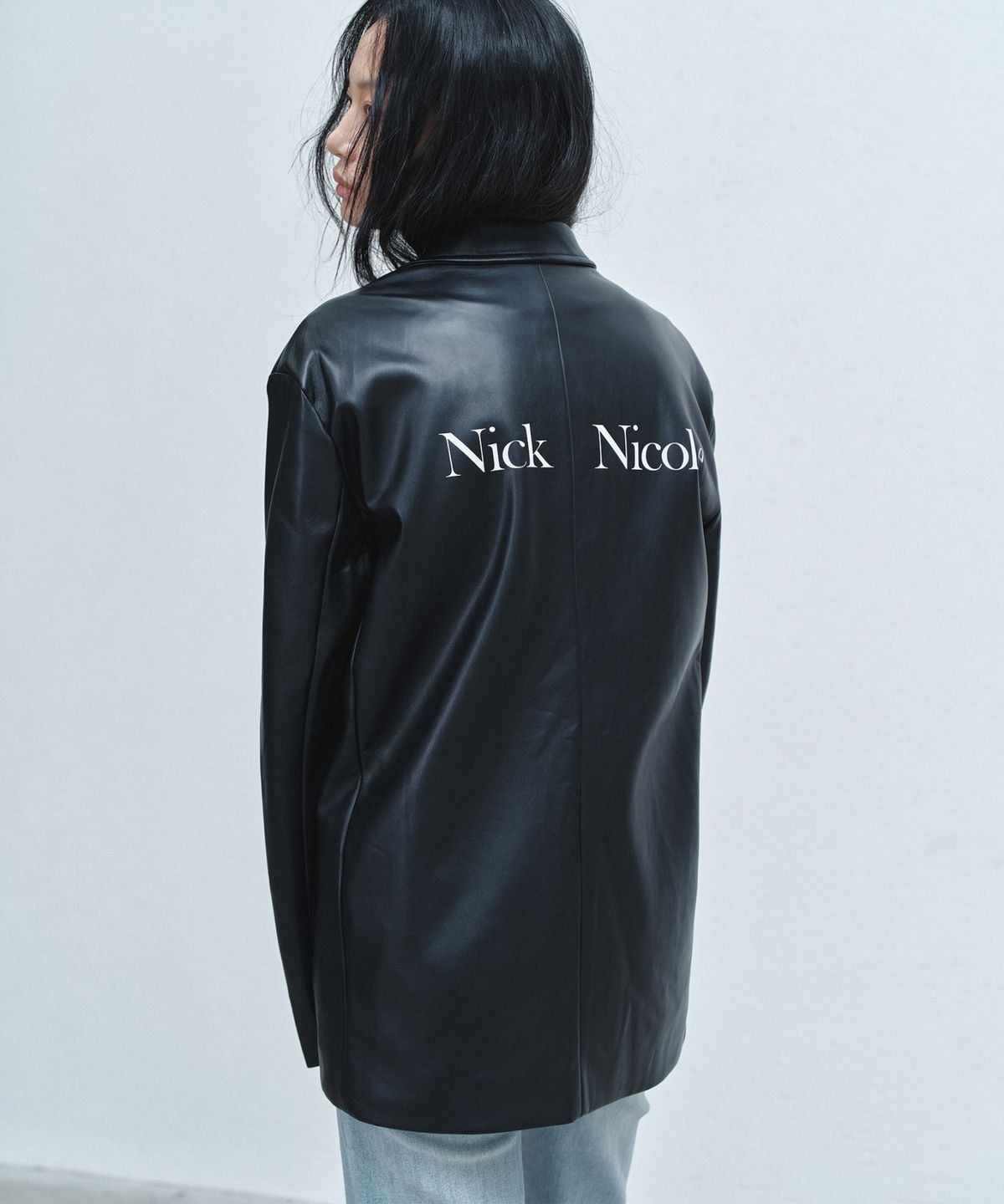 닉앤니콜(NICK&NICOLE) NICOLE SIGNATURE FAUX LEATHER JACKET_BLACK