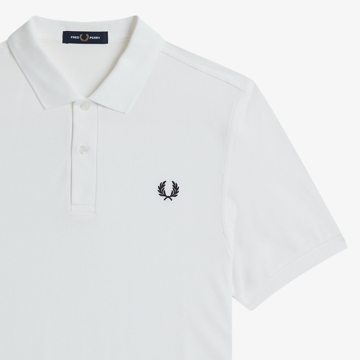 프레드페리(FRED PERRY) [M6000] 플레인 프레드페리 셔츠 - 화이트/네이비 M6000-100
