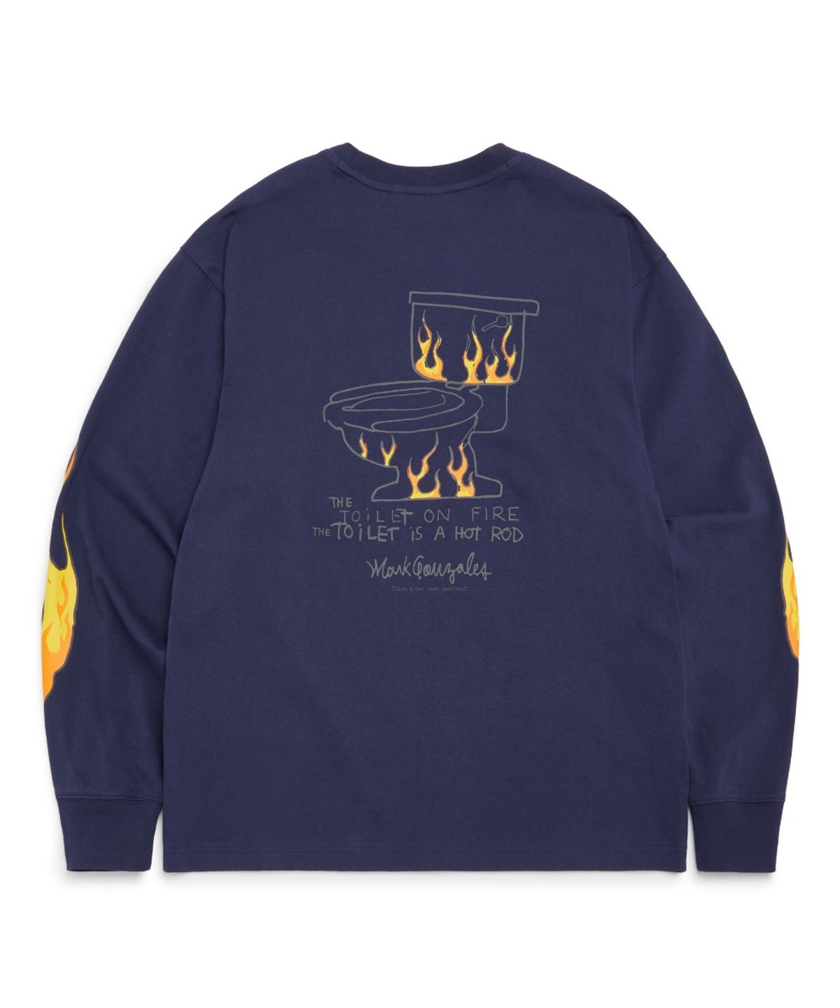 마크곤잘레스(MARK GONZALES) MG FIRE MULTI GRAPHIC L/S T-SHIRT - NAVY