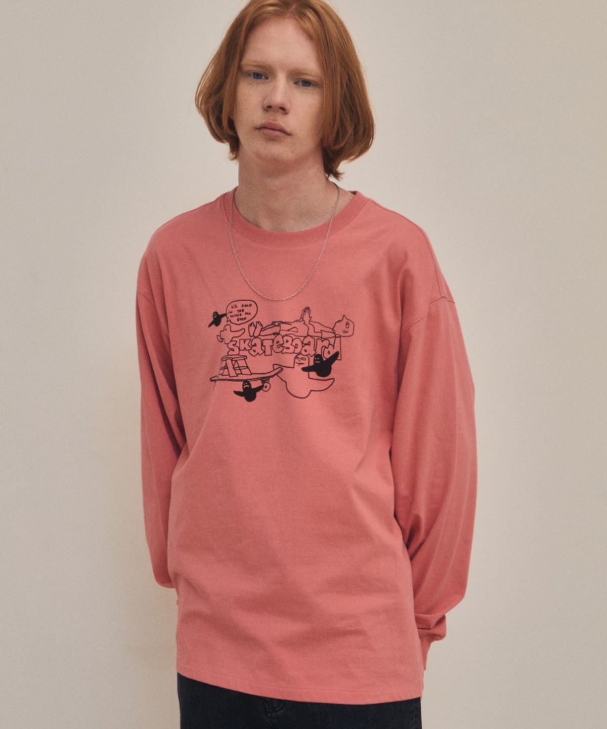 마크곤잘레스(MARK GONZALES) MG COLLAGE GRAPHIC L/S T-SHIRT - PINK