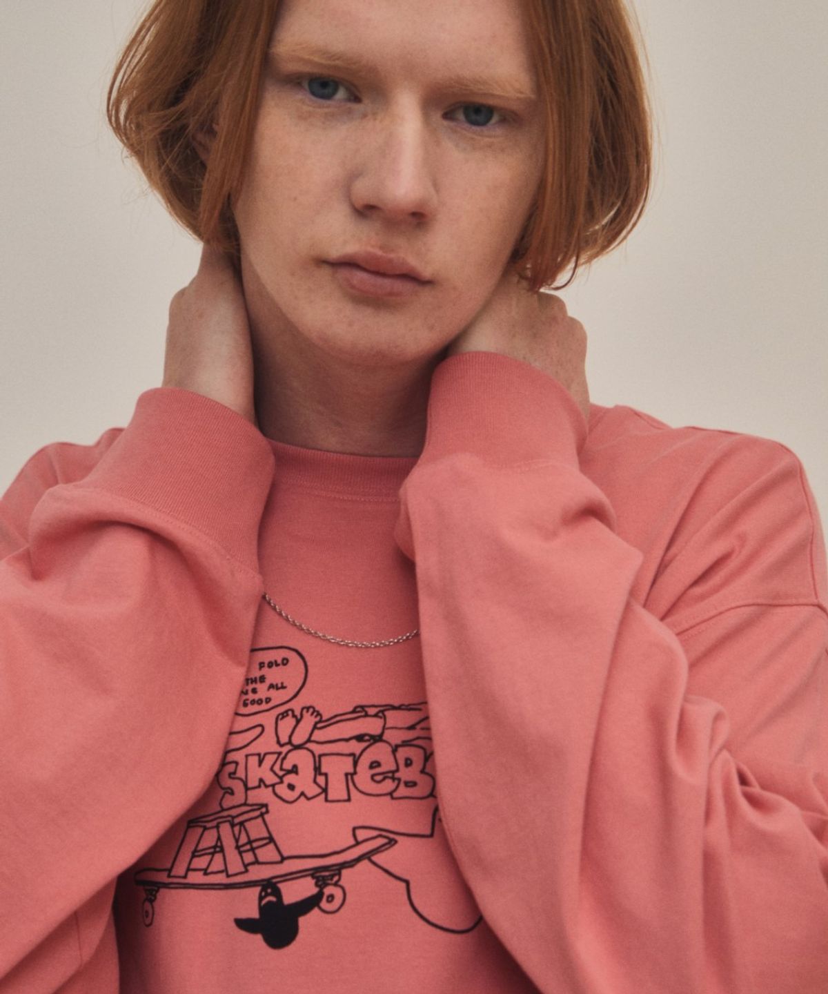 마크곤잘레스(MARK GONZALES) MG COLLAGE GRAPHIC L/S T-SHIRT - PINK