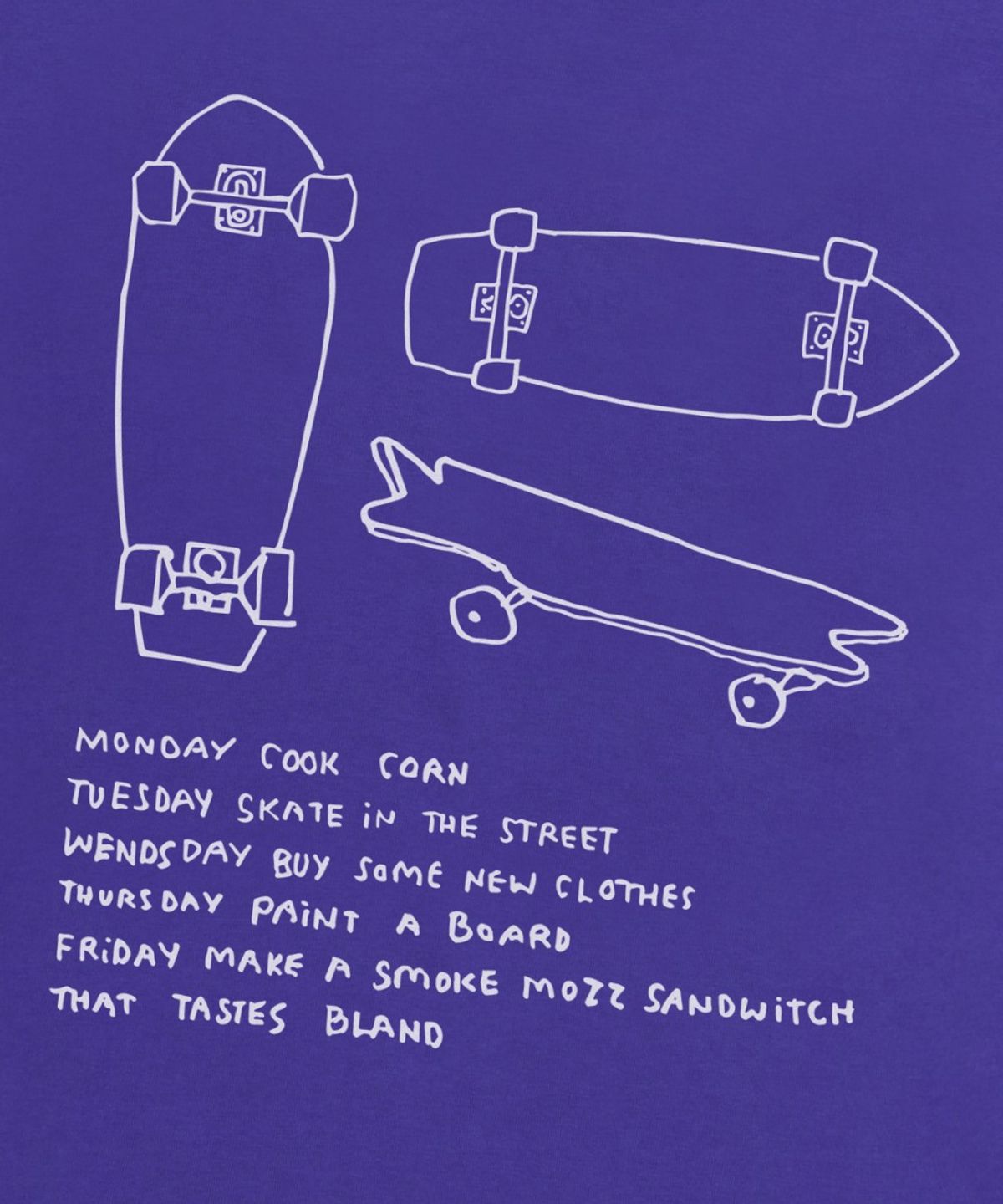 마크곤잘레스(MARK GONZALES) MG SKATEBOARD GRAPHIC T-SHIRT - BLUE