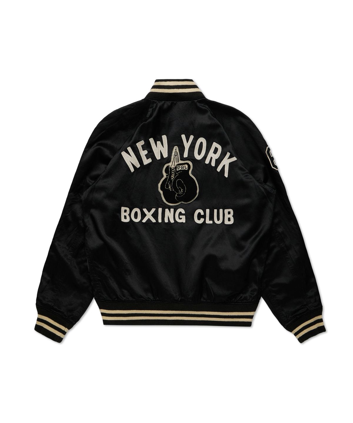 폴로 랄프 로렌(POLO RALPH LAUREN) [NEW YORK BOXING CLUB] 새틴 바시티 리버시블 재킷 - 블랙