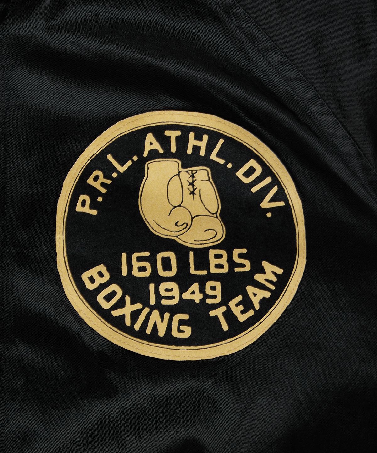 폴로 랄프 로렌(POLO RALPH LAUREN) [NEW YORK BOXING CLUB] 새틴 바시티 리버시블 재킷 - 블랙