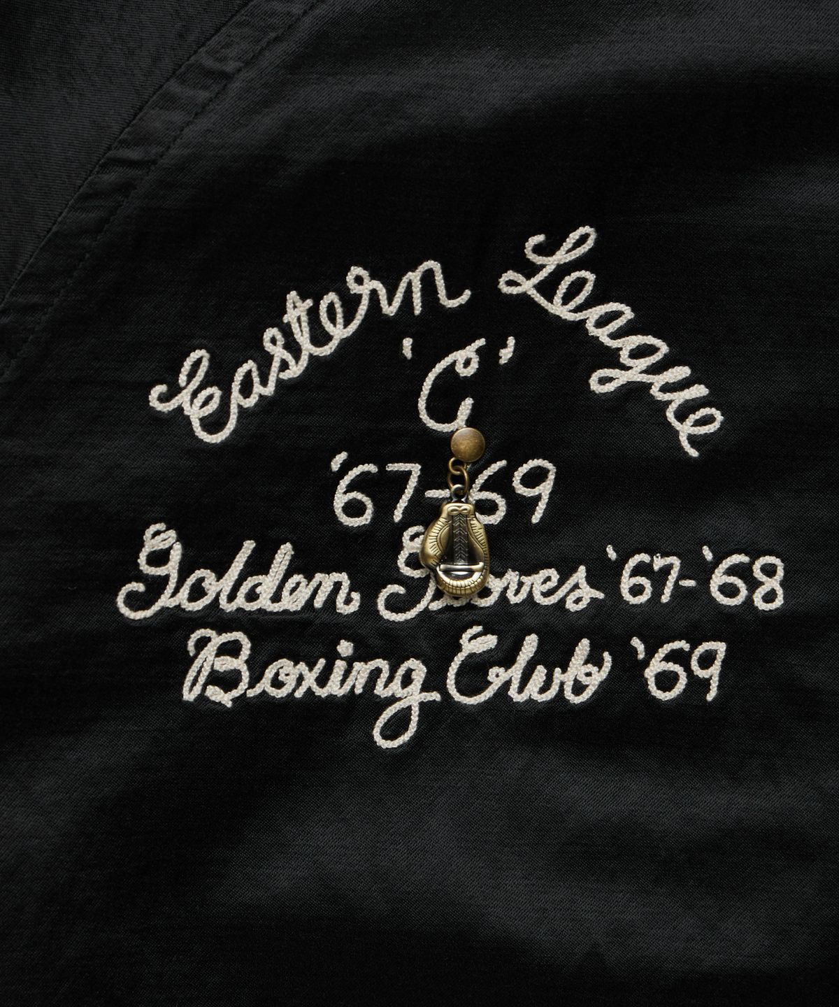 폴로 랄프 로렌(POLO RALPH LAUREN) [NEW YORK BOXING CLUB] 새틴 바시티 리버시블 재킷 - 블랙