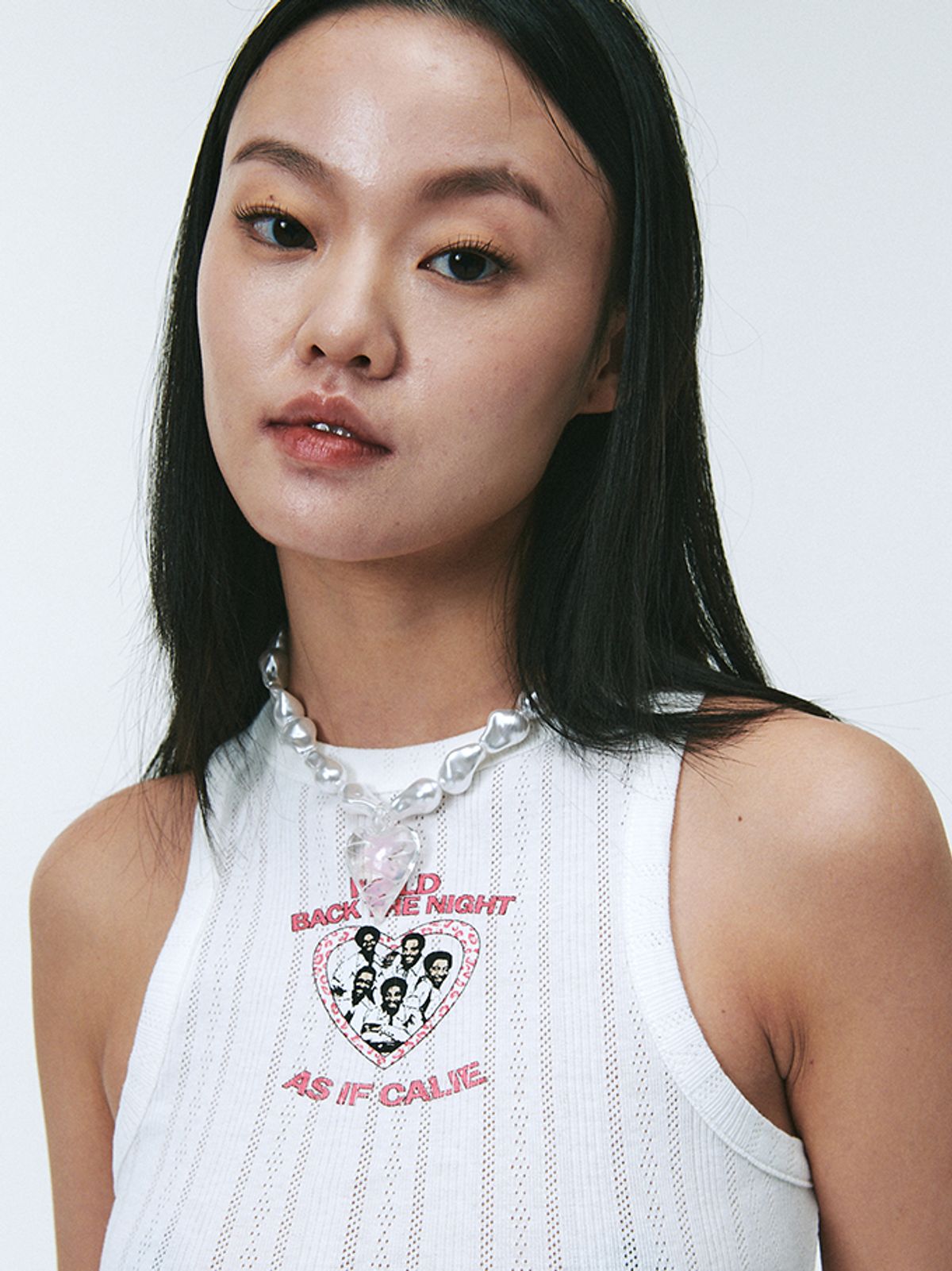 에즈이프 캘리(ASIF CALIE) DISCO BOYS SLEEVELESS WHITE
