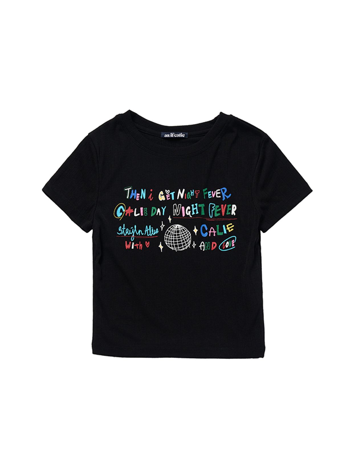 에즈이프 캘리(ASIF CALIE) DISCOBALL CROP TSHIRT BLACK