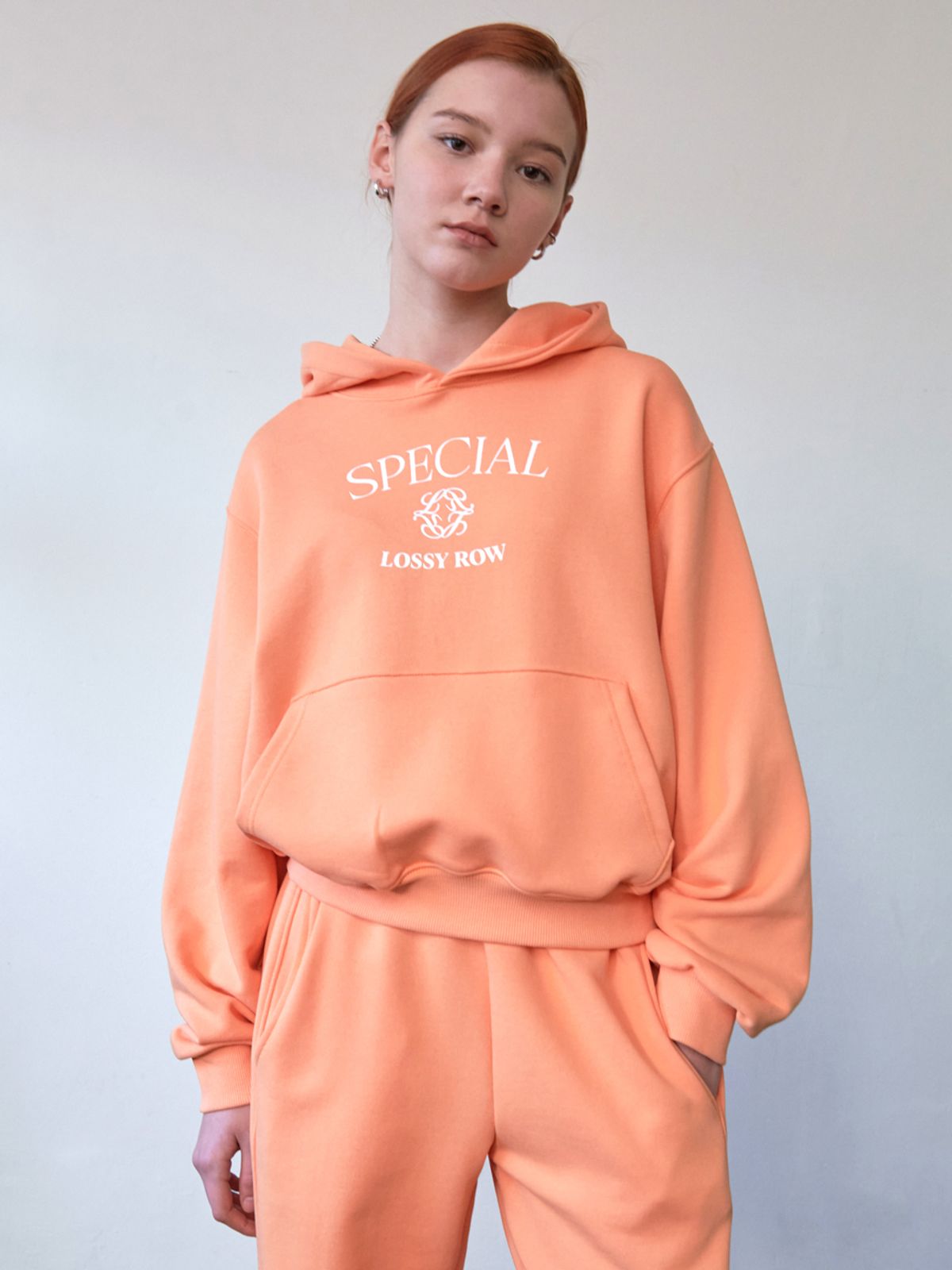 로시로우(LOSSYROW) Lossy Special Symbol Hoodie  Orange