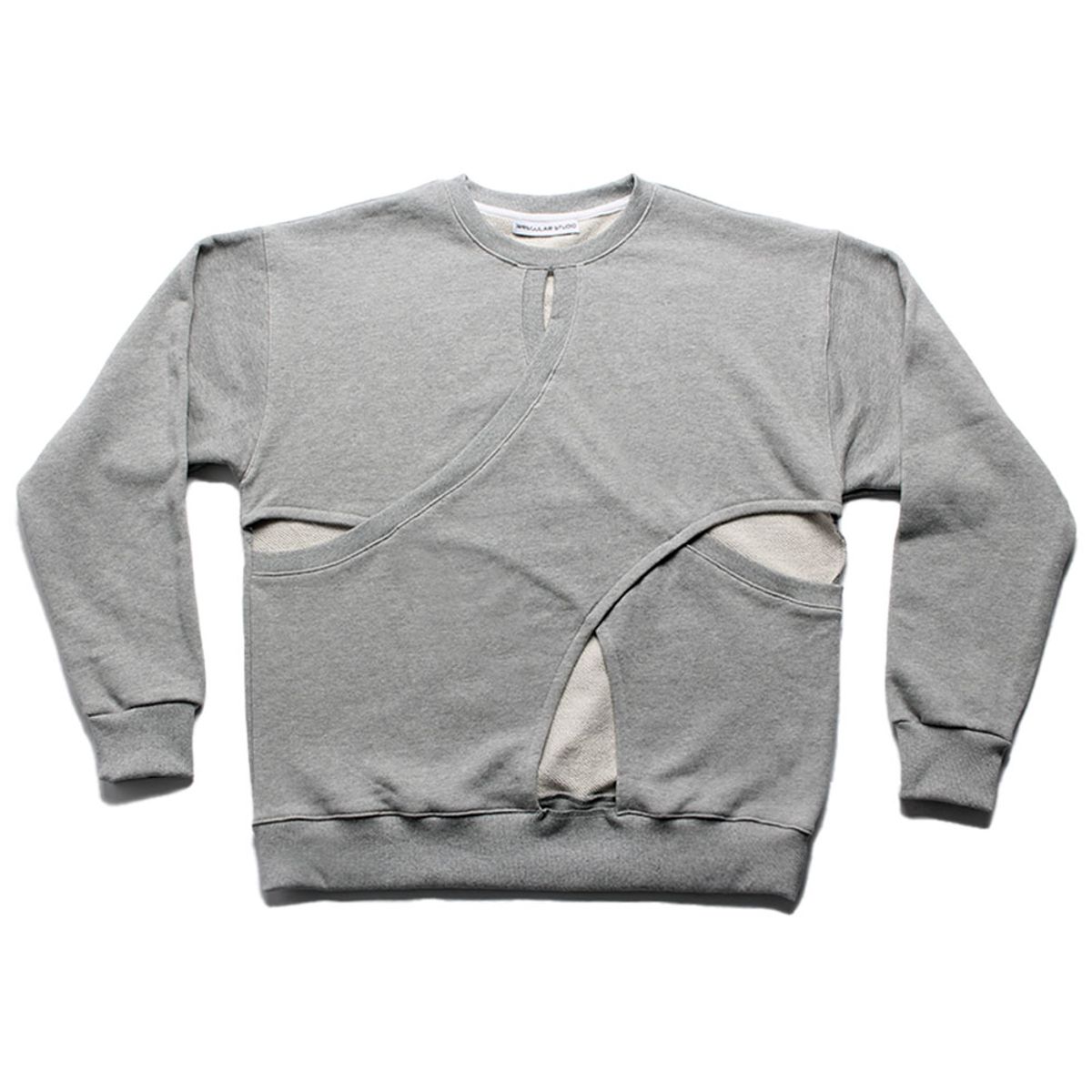 이레귤러(IRREGULAR) DOUBLE LAYERED SLIT SWEATSHIRT (GREY)