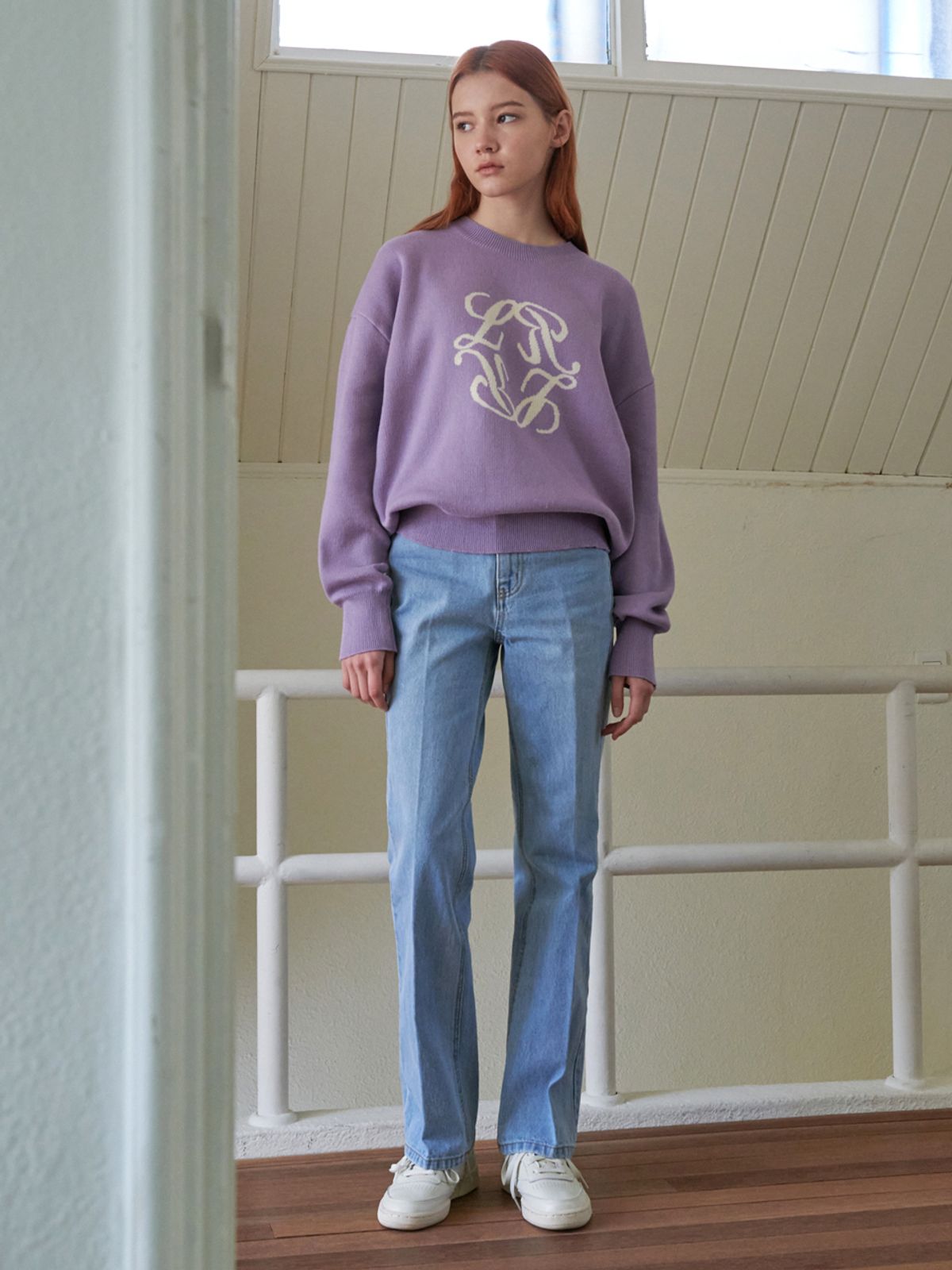 로시로우(LOSSYROW) Lossy Line Semi-Wide Denim Pants