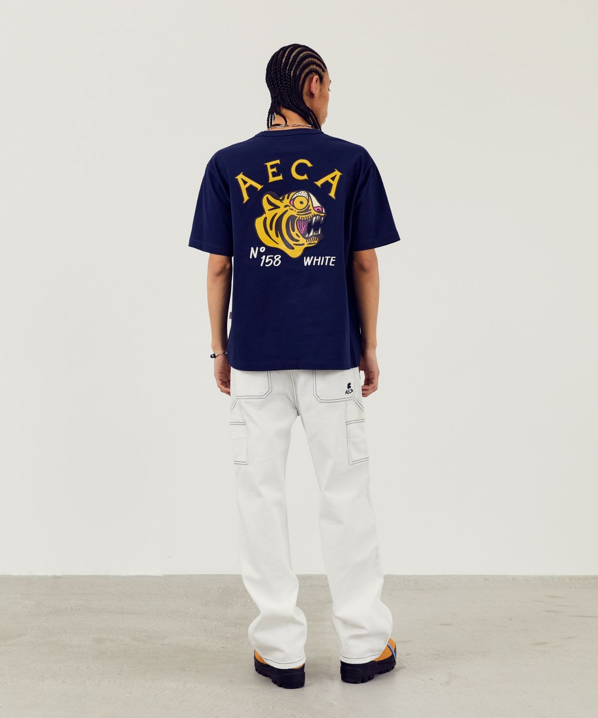 에이카화이트(AECA) TIGER HALF SLEEVE TEE-NAVY
