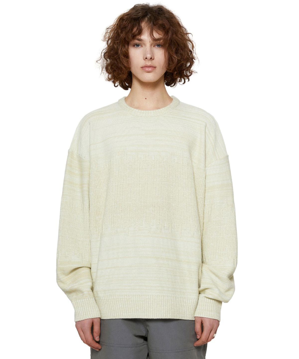 비바스튜디오(VIVASTUDIO) DISTORTION ROUND KNIT [LIGHT GREEN]