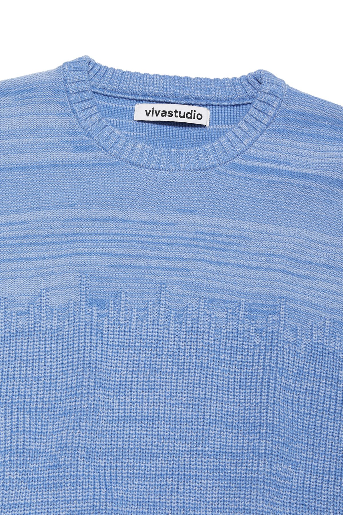 비바스튜디오(VIVASTUDIO) DISTORTION ROUND KNIT [BLUE]