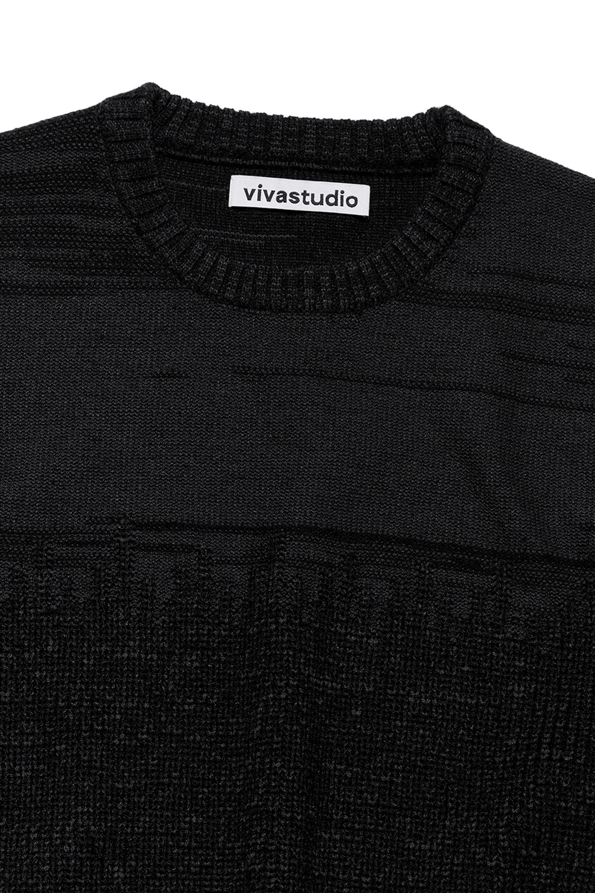 비바스튜디오(VIVASTUDIO) DISTORTION ROUND KNIT [BLACK] - 사이즈 & 후기 | 무신사