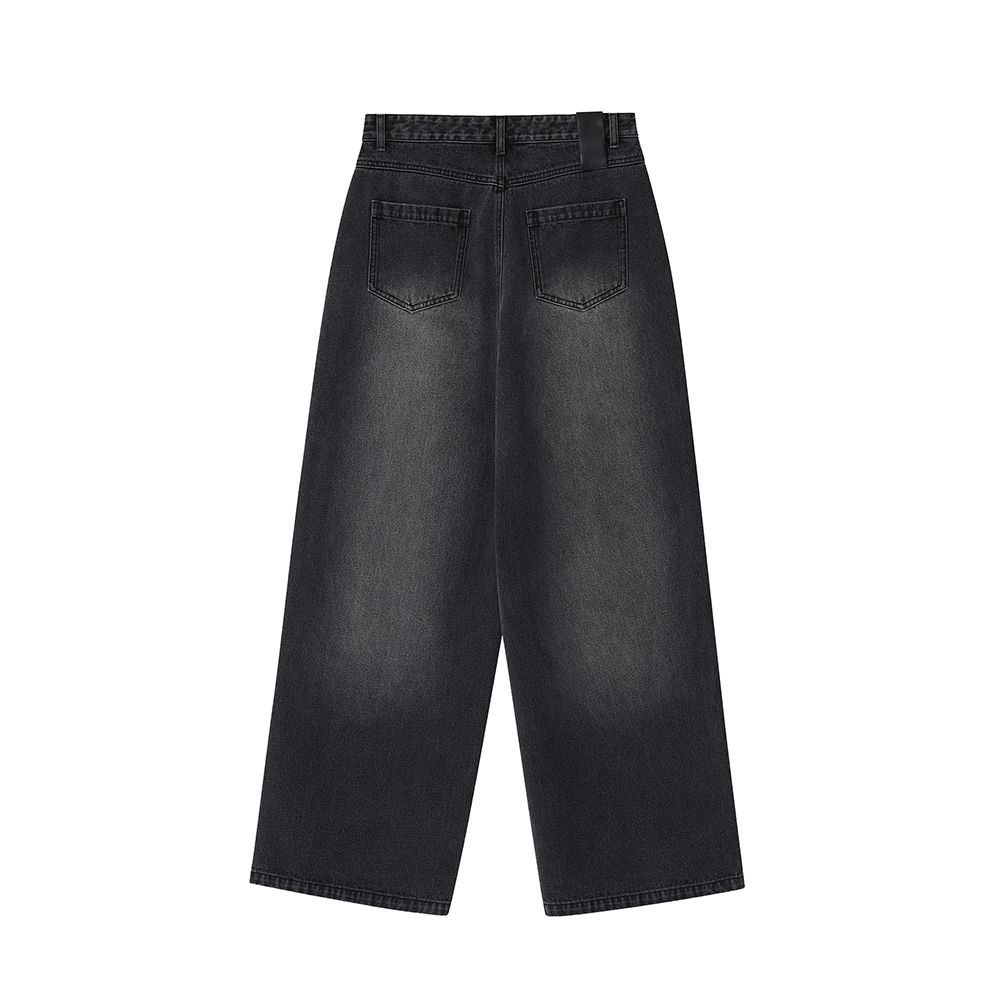 ●muahmuah● Washed wide denim pants black MUP25101 WideCutDenimJeansWashedBlack1_