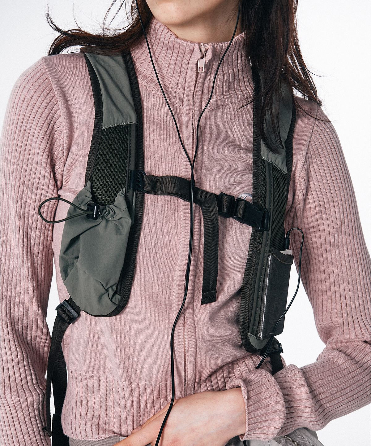 스컬프터(SCULPTOR) Symbol Logo Zip-Up Cardigan Pale Pink