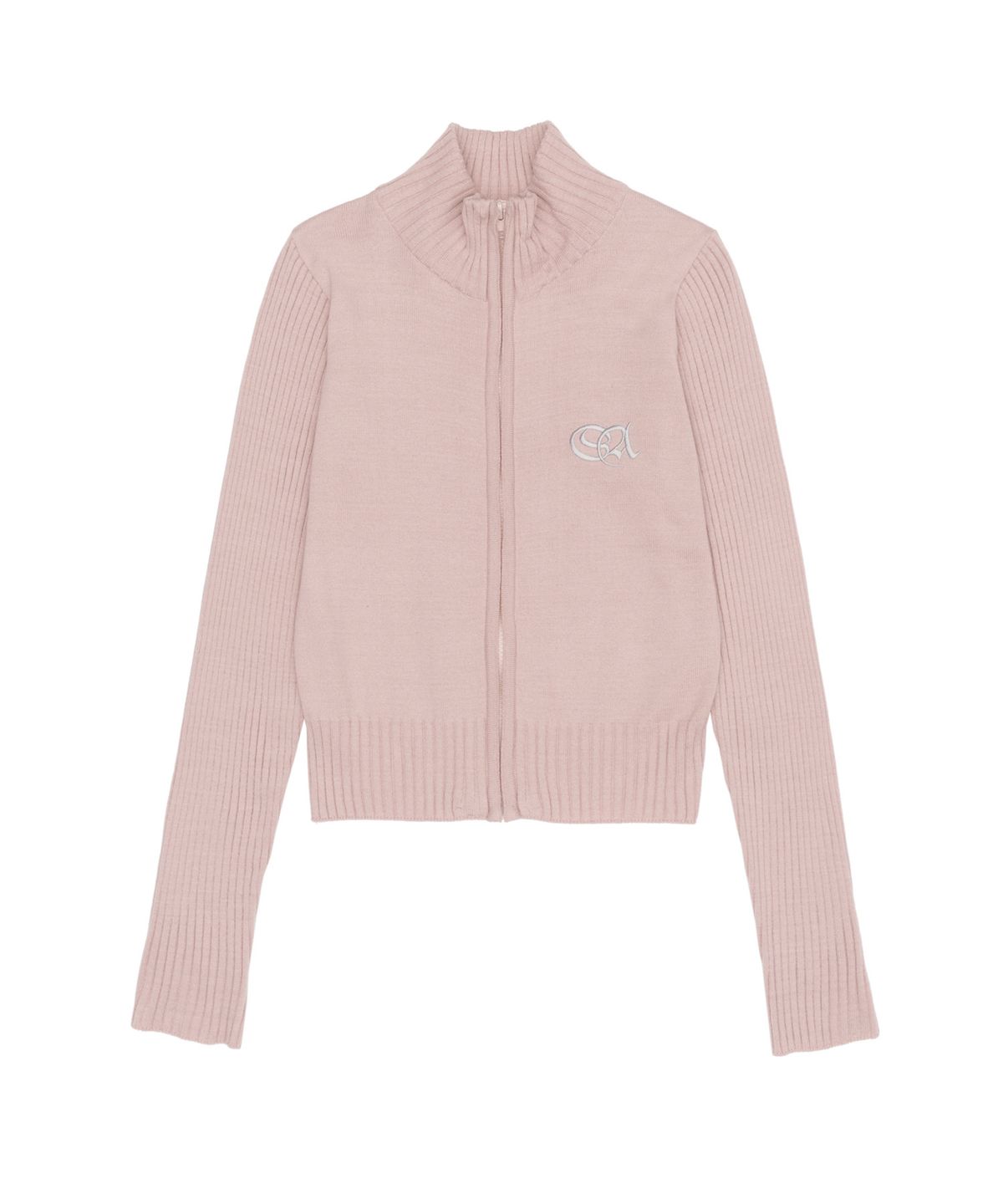 스컬프터(SCULPTOR) Symbol Logo Zip-Up Cardigan Pale Pink