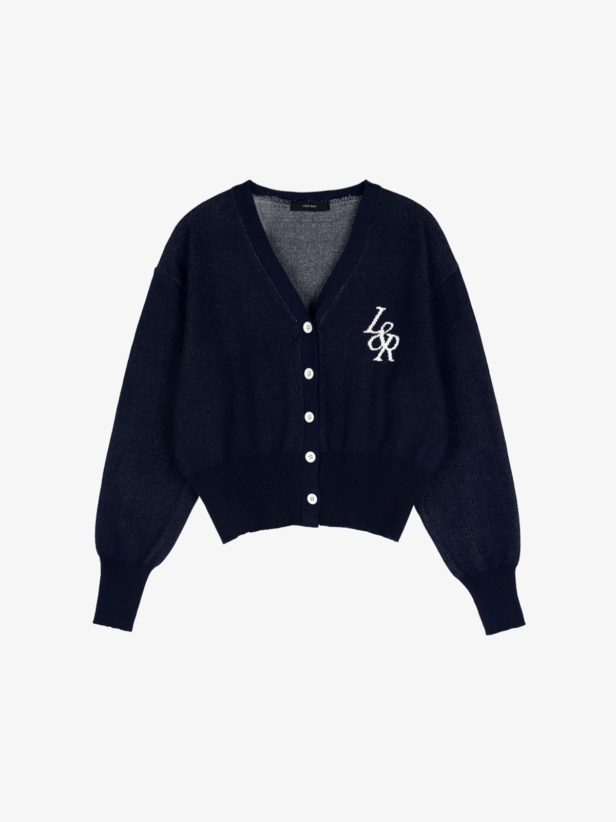 로시로우(LOSSYROW) Lossy L&R V-Neck Cardigan Knit  Navy