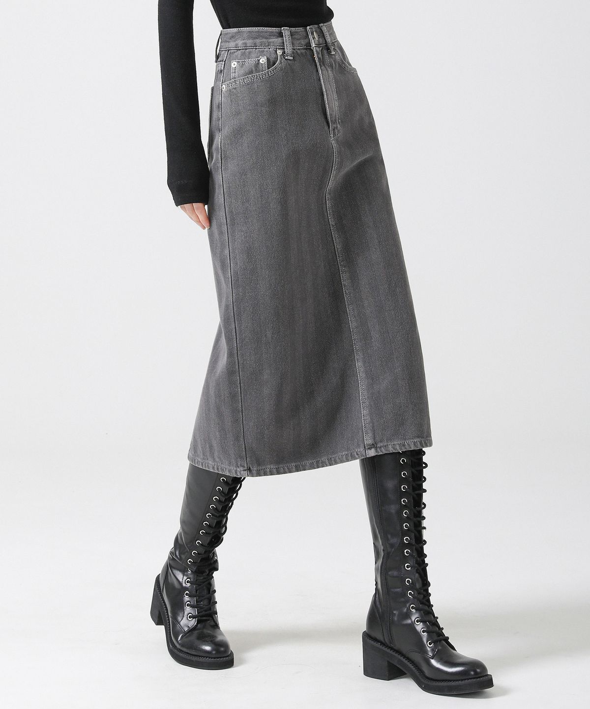 어반드레스(AVANDRESS) Herringbone H-line Long Skirt - 5COL