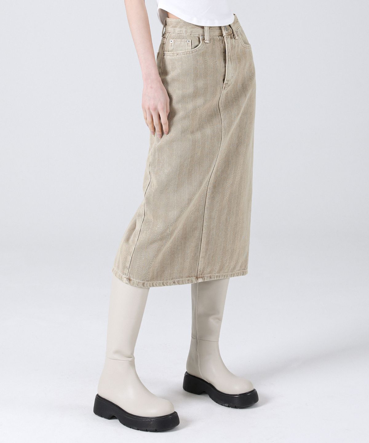 어반드레스(AVANDRESS) Herringbone H-line Long Skirt - 5COL