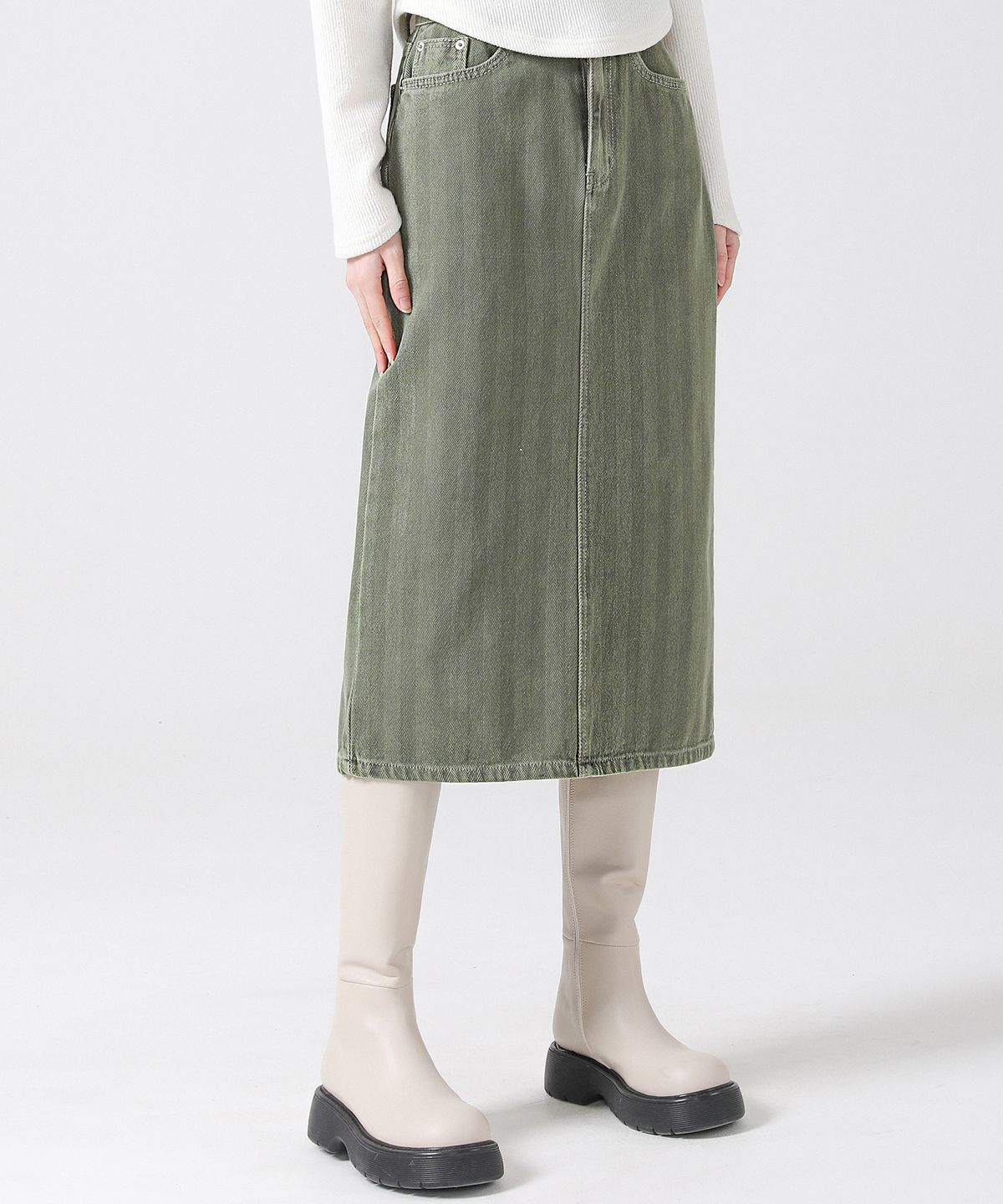 어반드레스(AVANDRESS) Herringbone H-line Long Skirt - 5COL