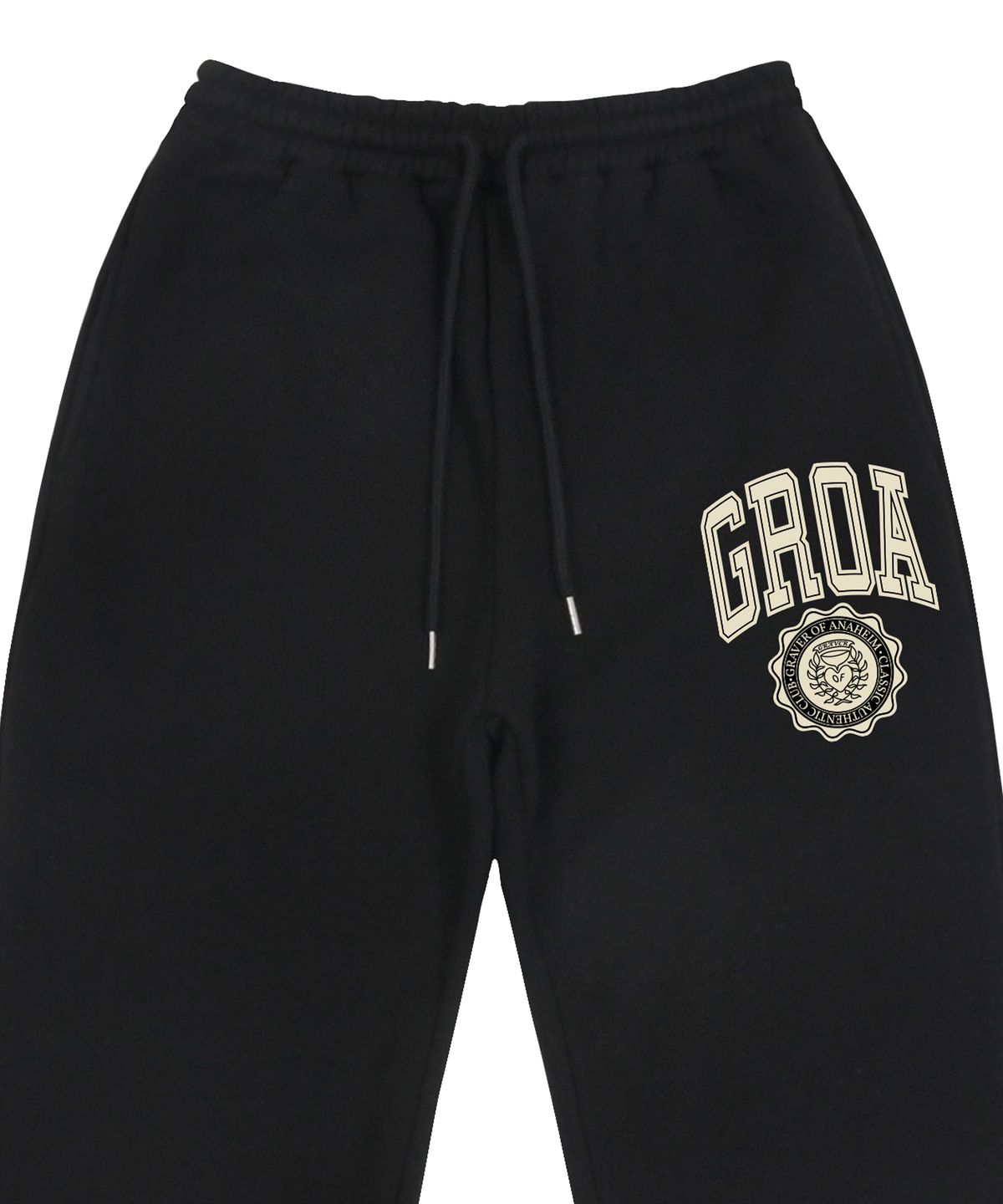 그레이버(GRAVER) [UNISEX]GROA 로고 클래식 하트 스웻 조거팬츠_블랙