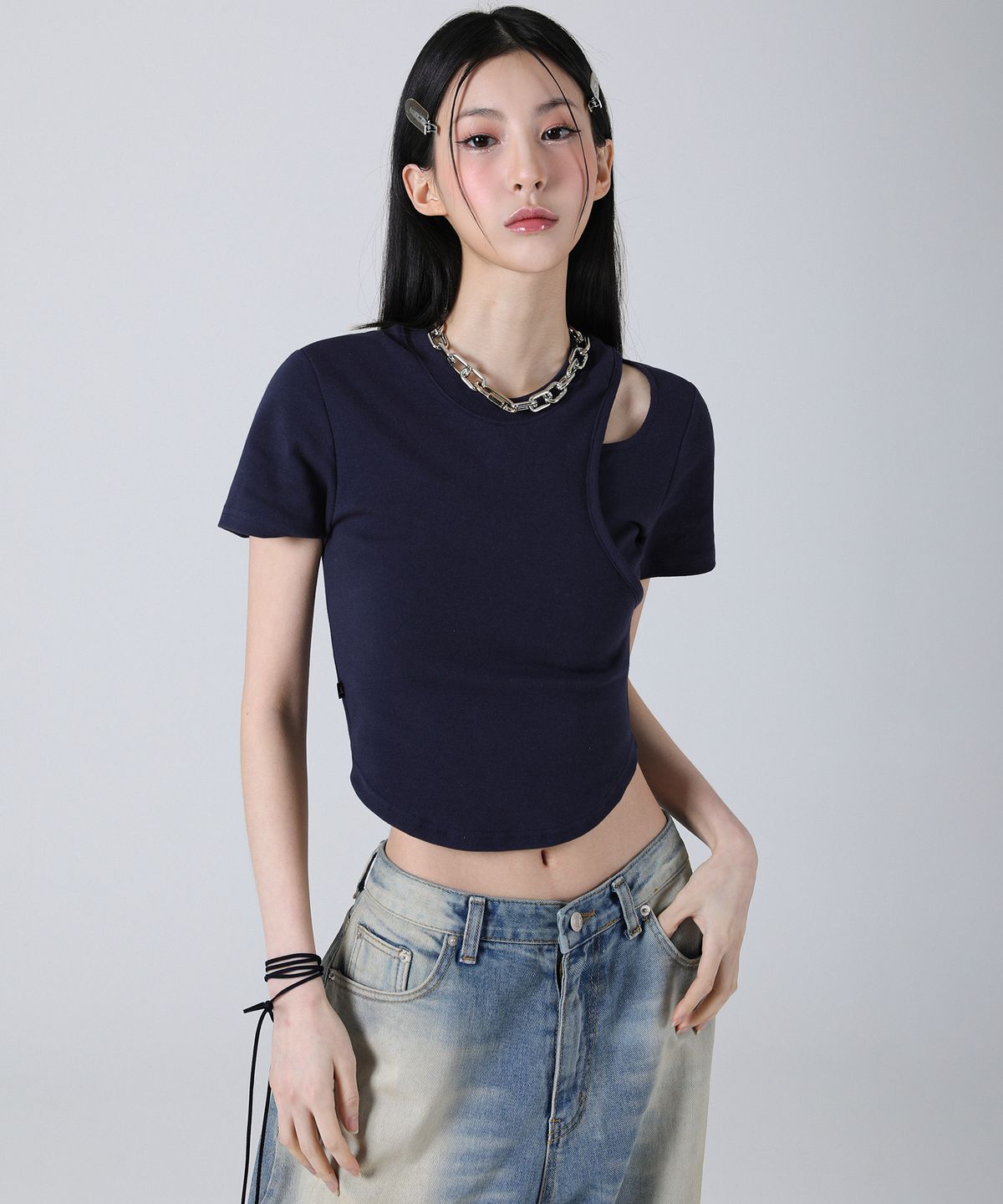어반드레스(AVANDRESS) hole-cut crop tee - 5COL