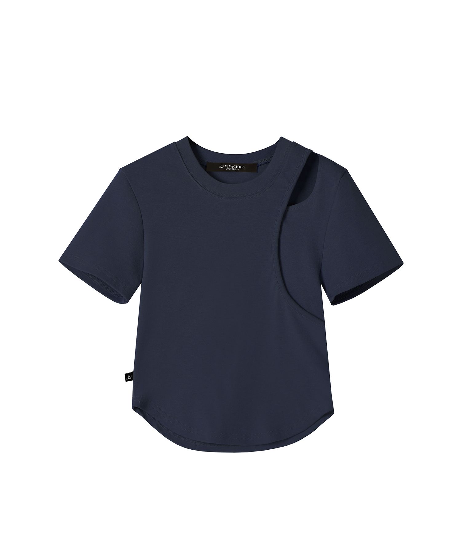 AVANDRESS★韓国★人気★hole-cut crop tee 5色/追跡あり MUSINSA公式 | AVANDRESS hole-cut Cropped T-Shirt BLACK