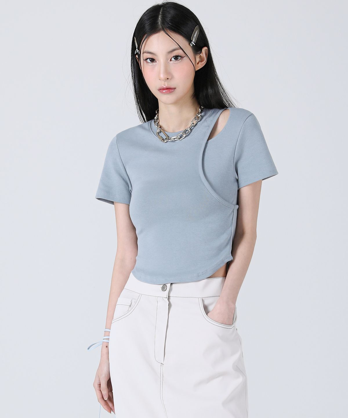 어반드레스(AVANDRESS) hole-cut crop tee - 5COL
