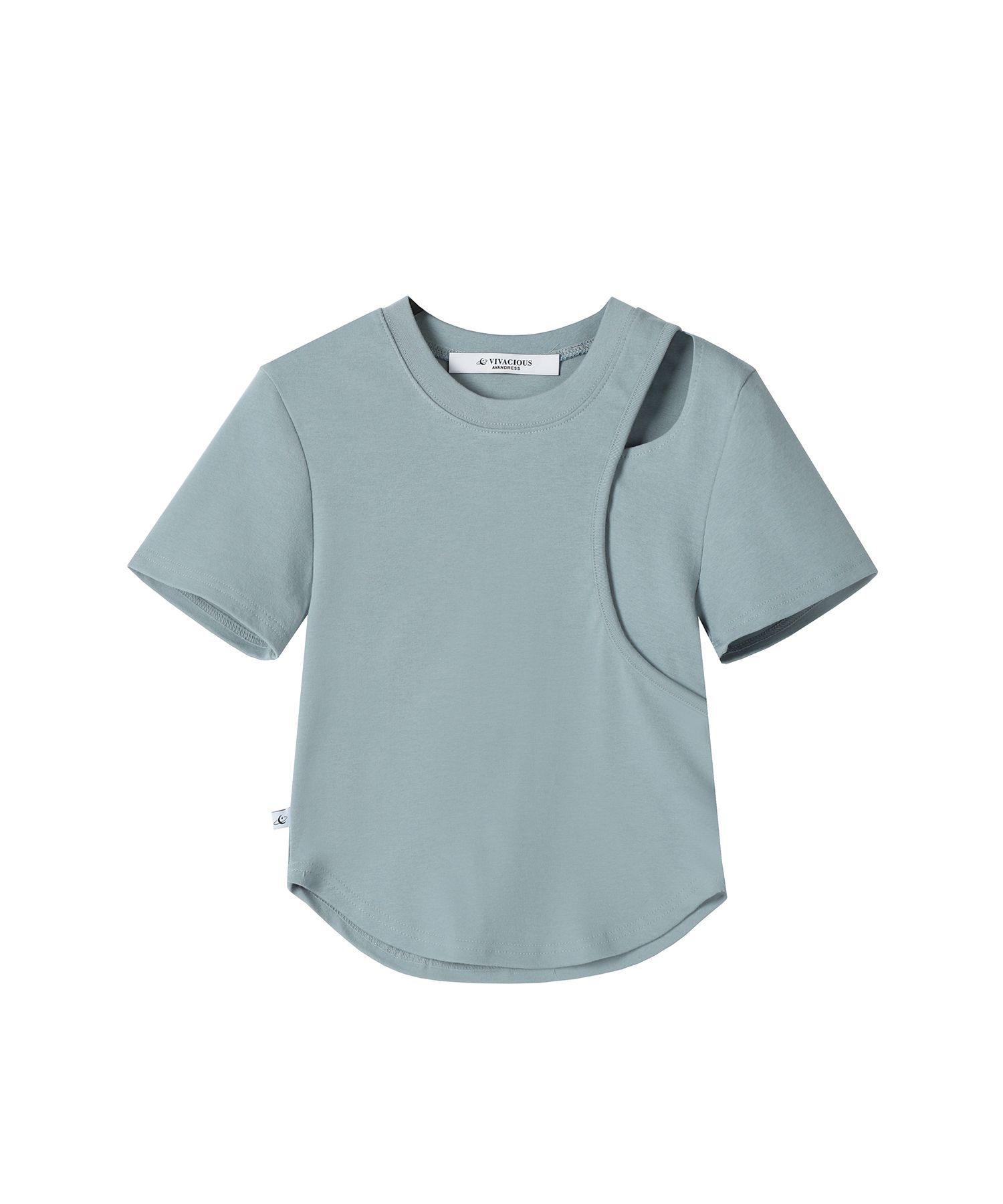 AVANDRESS★韓国★人気★hole-cut crop tee 5色/追跡あり MUSINSA公式 | AVANDRESS hole-cut Cropped T-Shirt BLACK