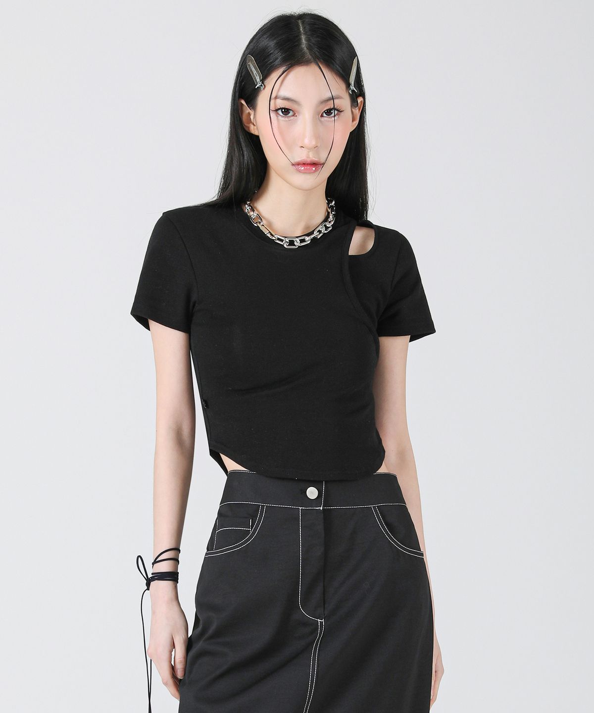 어반드레스(AVANDRESS) hole-cut crop tee - 5COL
