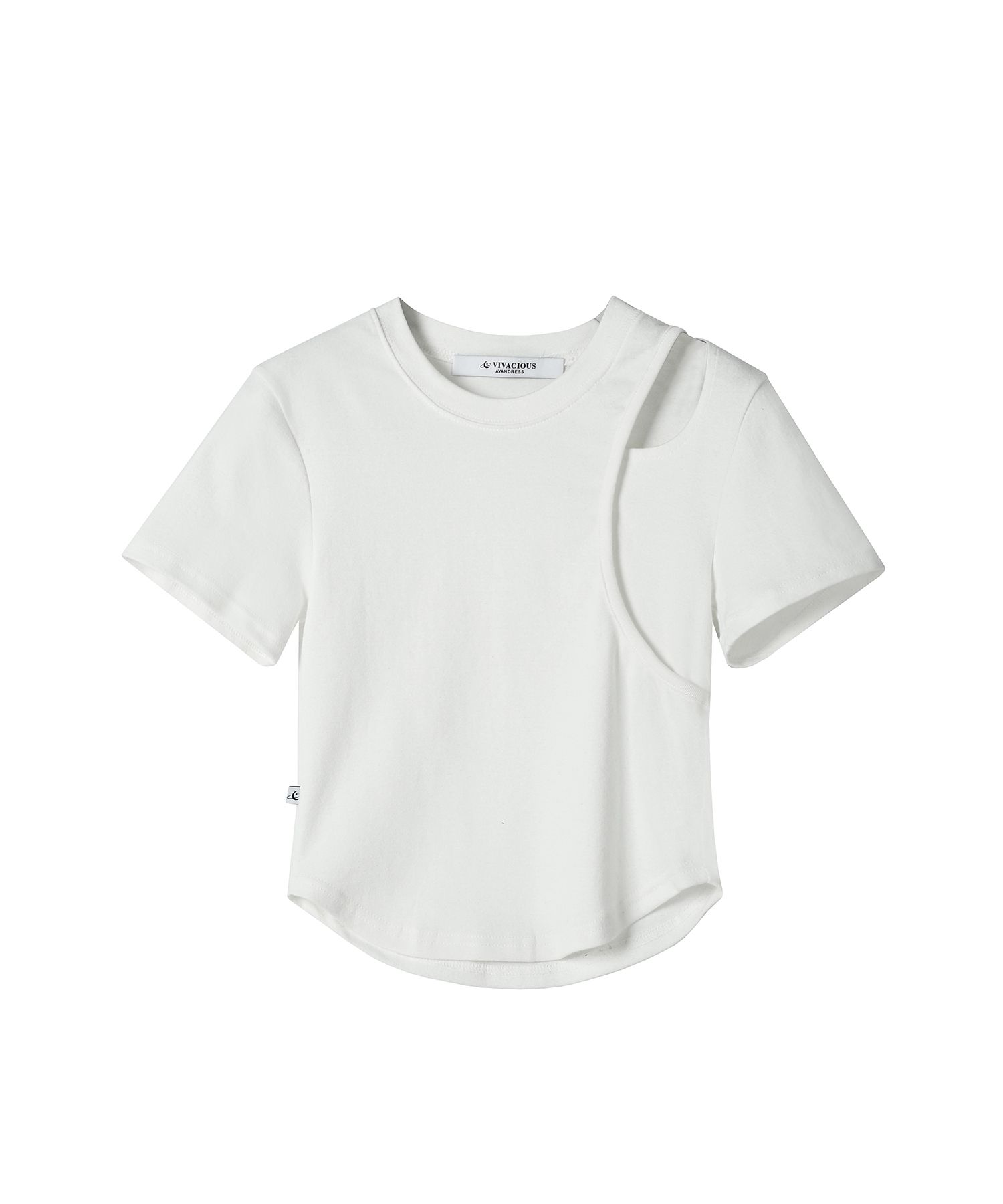 AVANDRESS★韓国★人気★hole-cut crop tee 5色/追跡あり MUSINSA公式 | AVANDRESS hole-cut Cropped T-Shirt BLACK