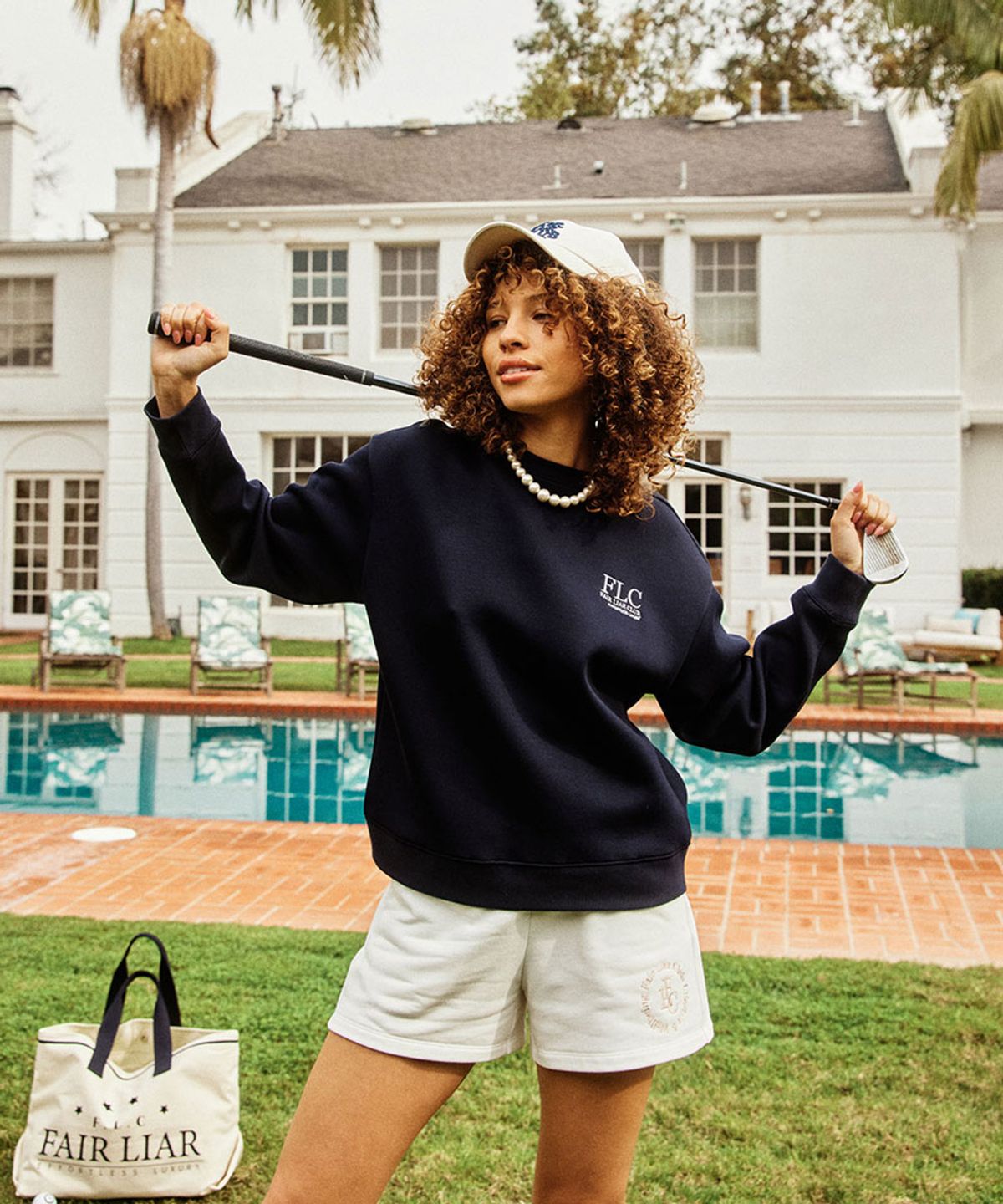 페어라이어 클럽(FAIRLIAR CLUB) Effortlux Crewneck Sweatshirt_NAVY