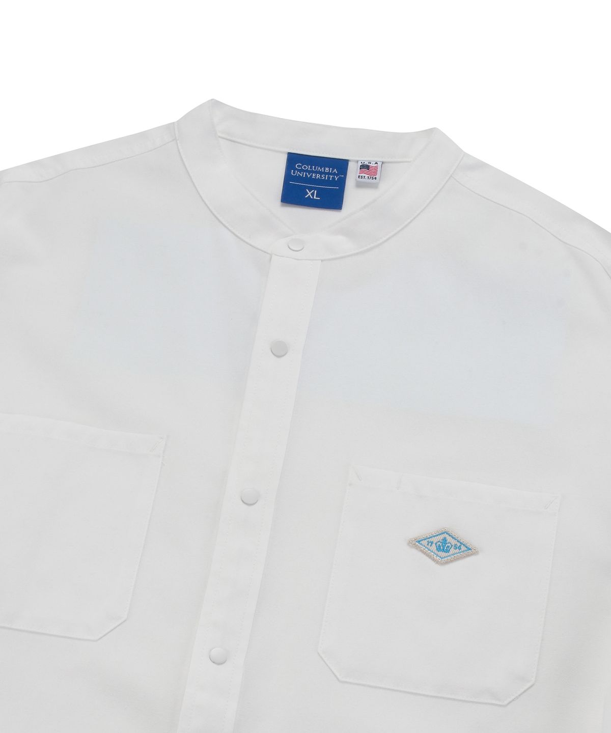 컬럼비아 유니버시티(COLUMBIA UNIVERSITY) 1754 CROWN OVERFIT OXFORD HENLY NECK SHIRTS 화이트