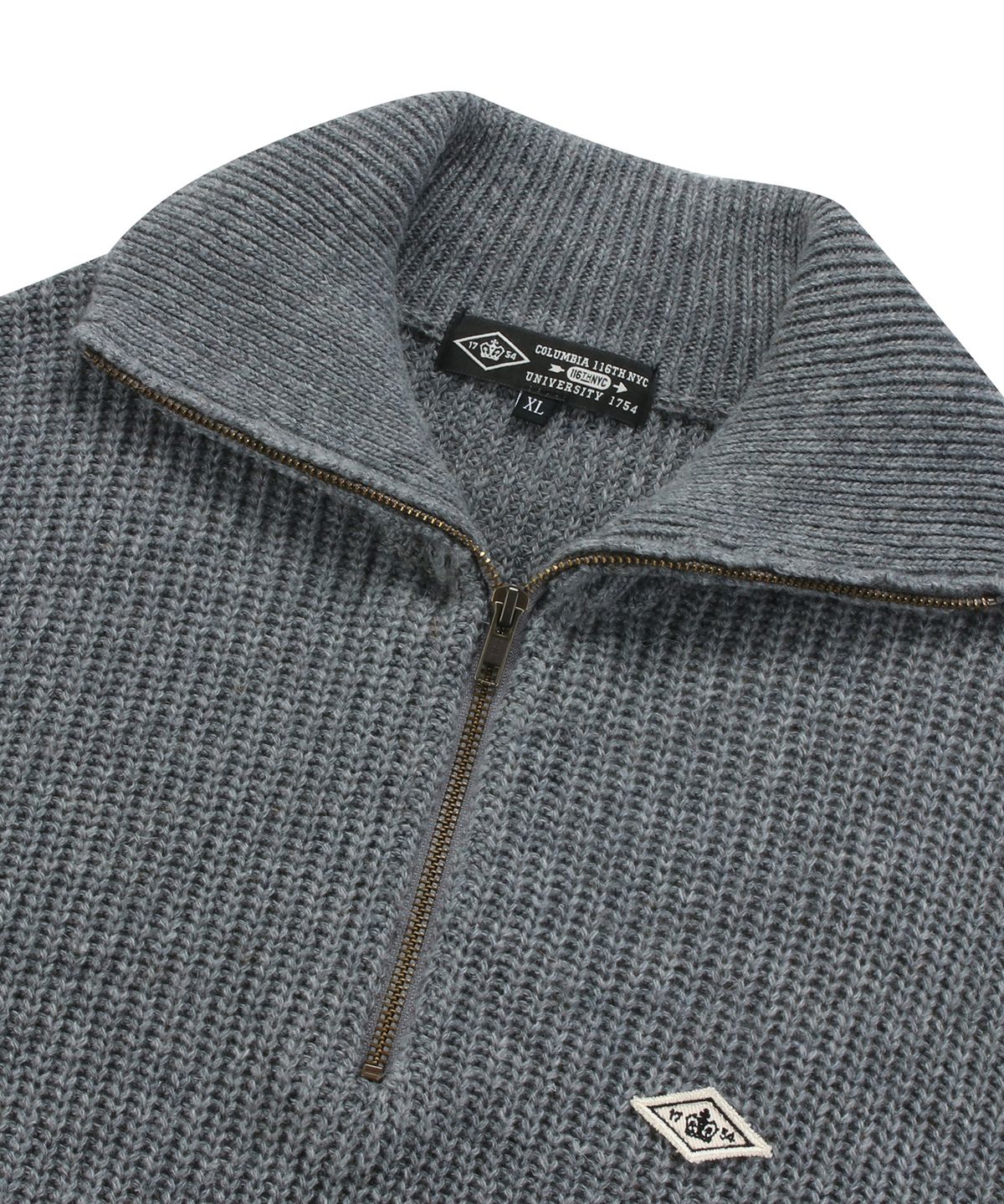 컬럼비아 유니버시티(COLUMBIA UNIVERSITY) 1754 CROWN OVERFIT HALF ZIP-UP SWEATER 차콜