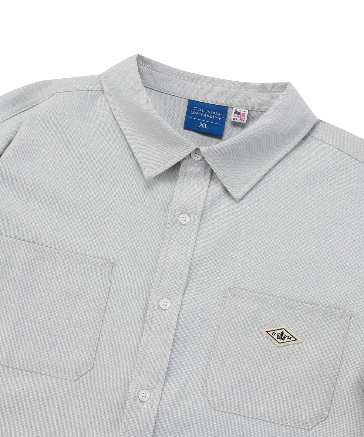 컬럼비아 유니버시티(COLUMBIA UNIVERSITY) 1754 CROWN OVERFIT OXFORD REGULAR COLLAR SHIRTS 그레이