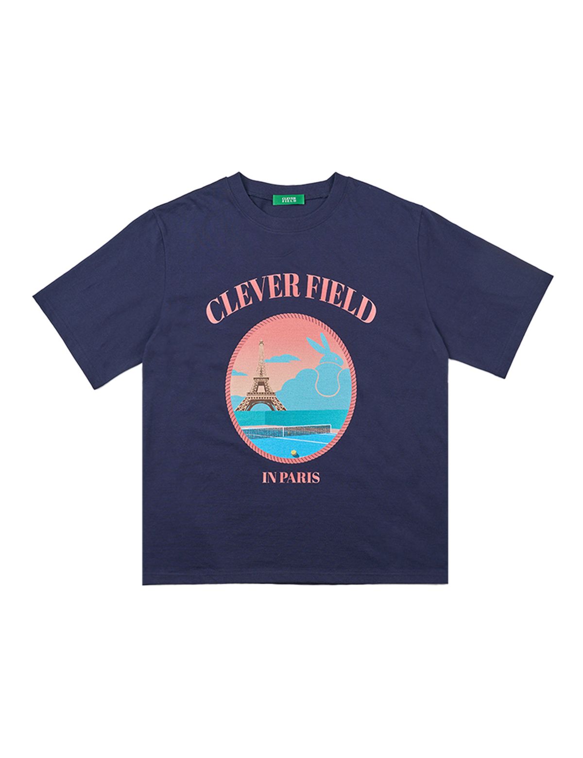 클레버필드(CLEVER FIELD) 그랜드슬램 파리 Retro 티셔츠 [네이비]